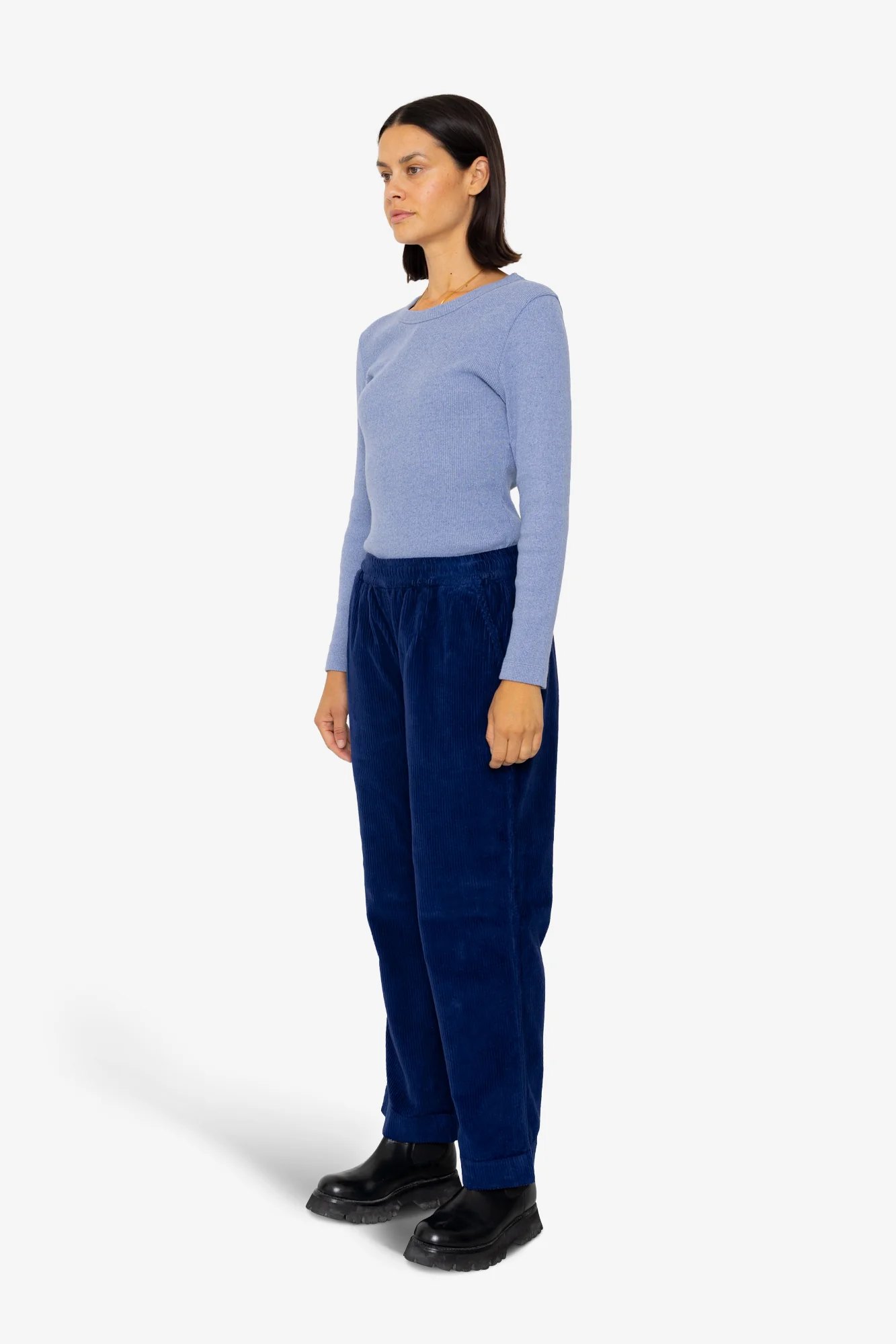 Drawcord Signal Pants - Rich Navy Cord - Image 3