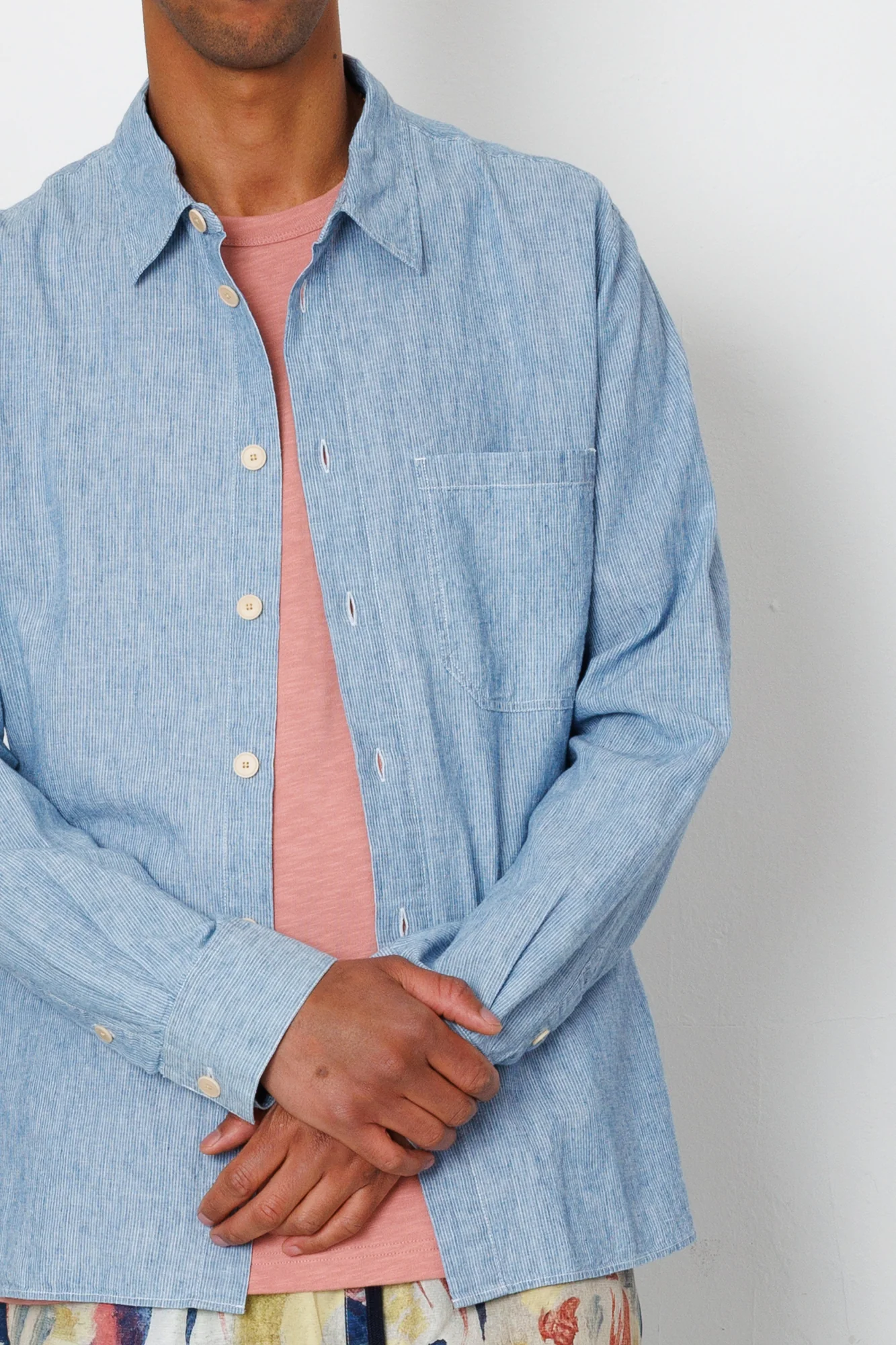 Easy Fit Shirt - Washed Indigo Stripe - Image 3