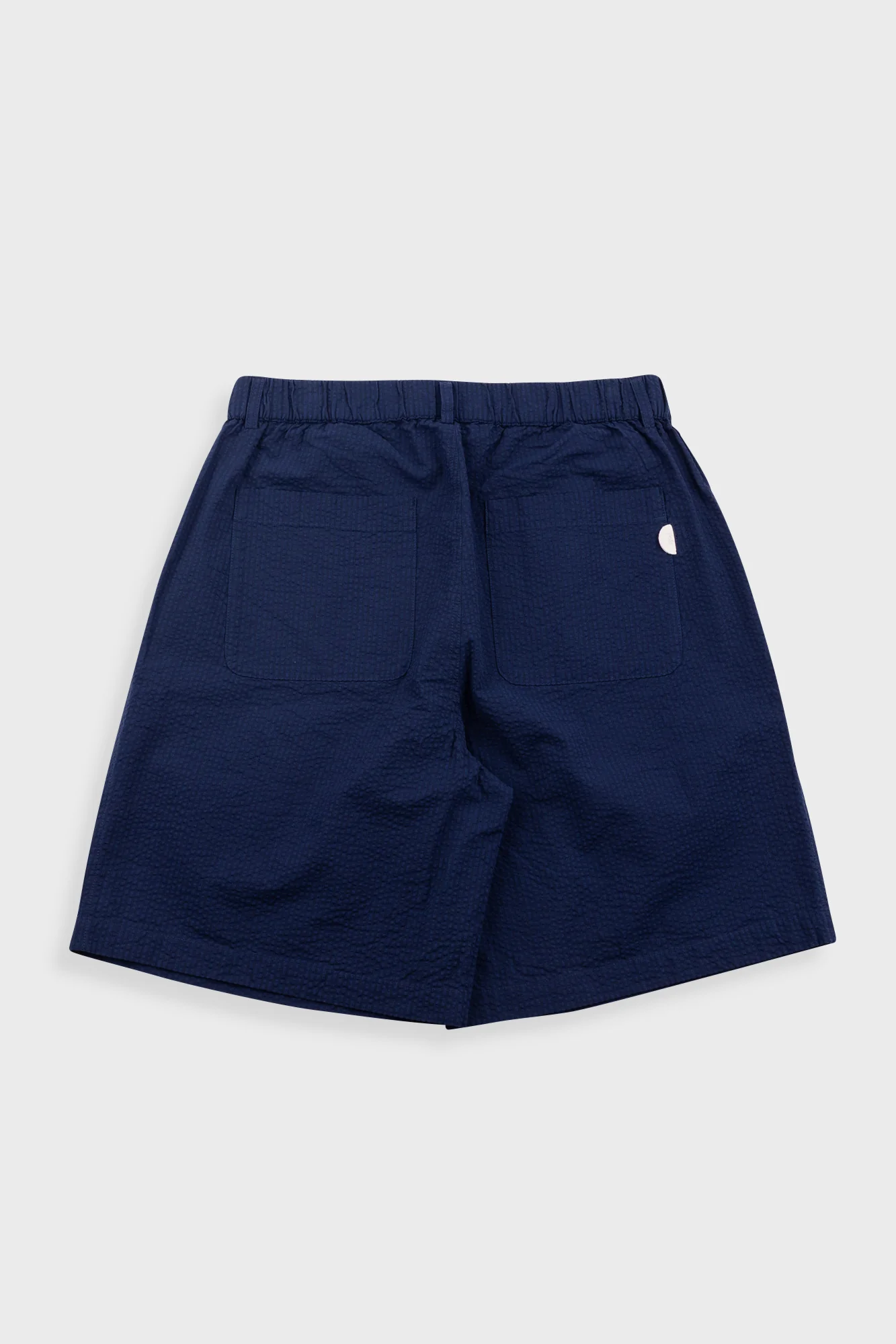 Elasticated Wide Fit Short - Navy Crinkle Stripe - Image 12