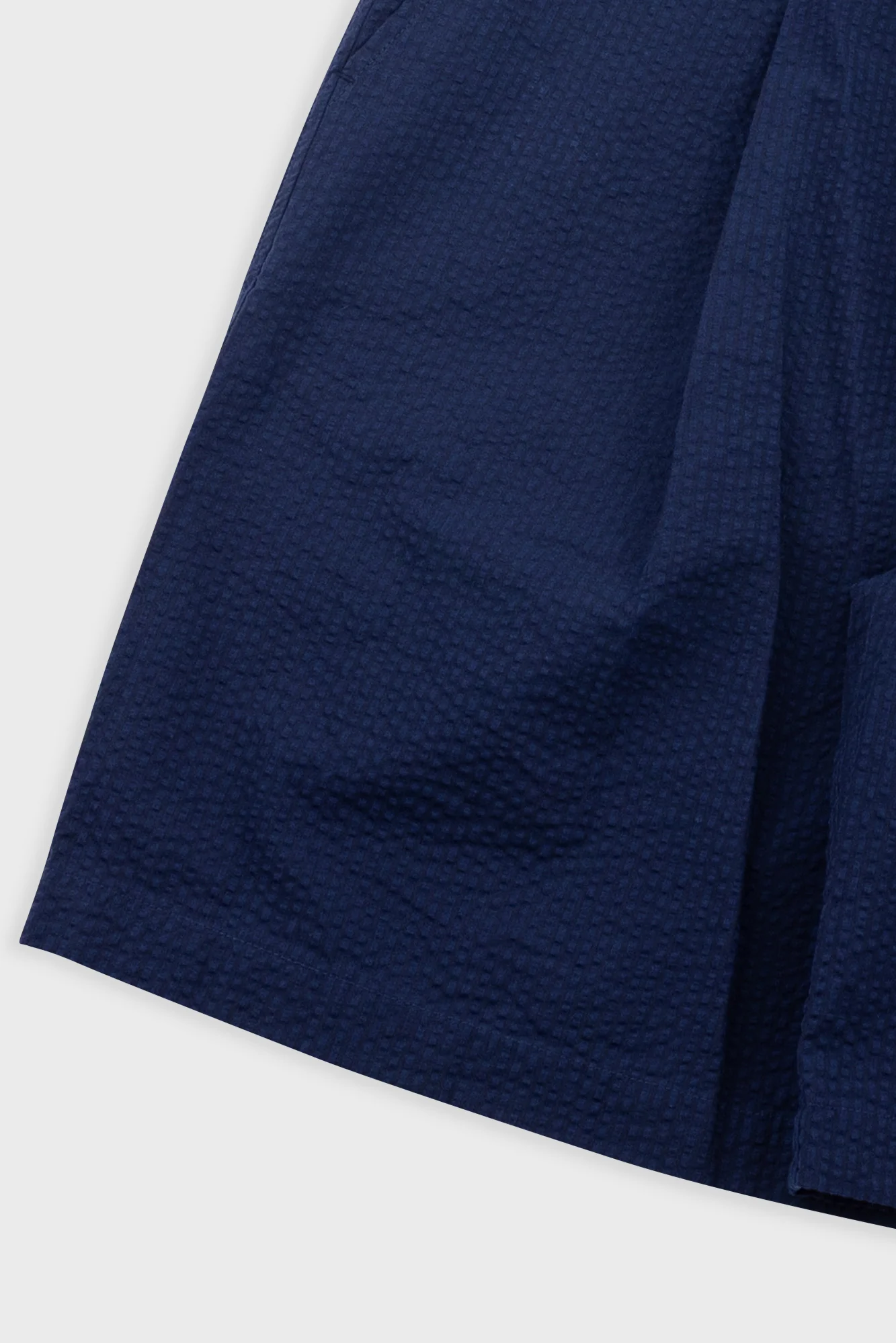Elasticated Wide Fit Short - Navy Crinkle Stripe - Image 7