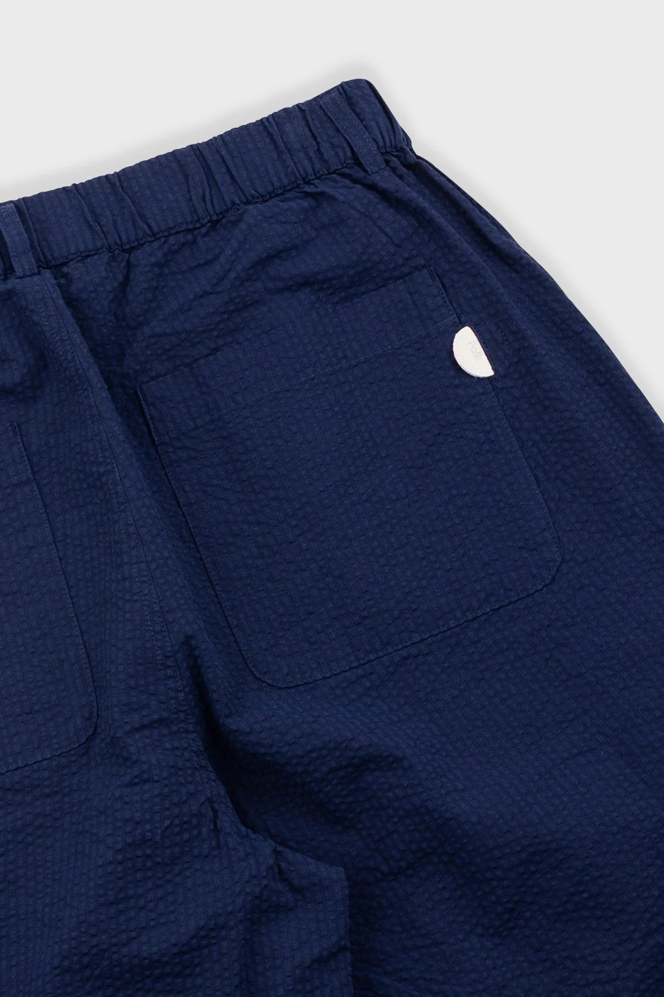 Elasticated Wide Fit Short - Navy Crinkle Stripe - Image 9