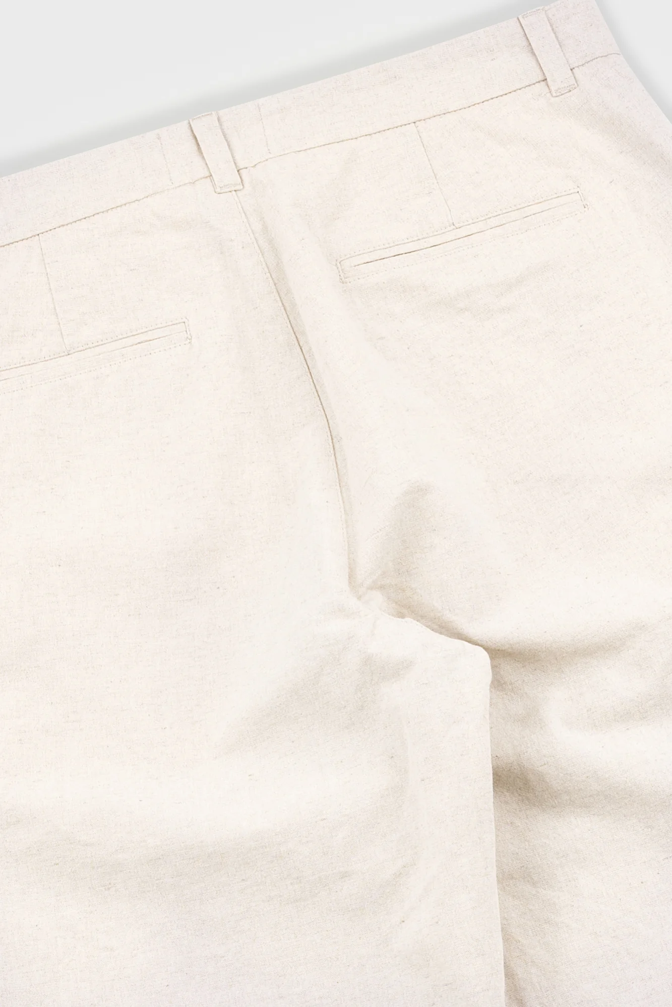 Fixed Waistband Cotton Linen Trouser - Natural Linen Canvas - Image 7