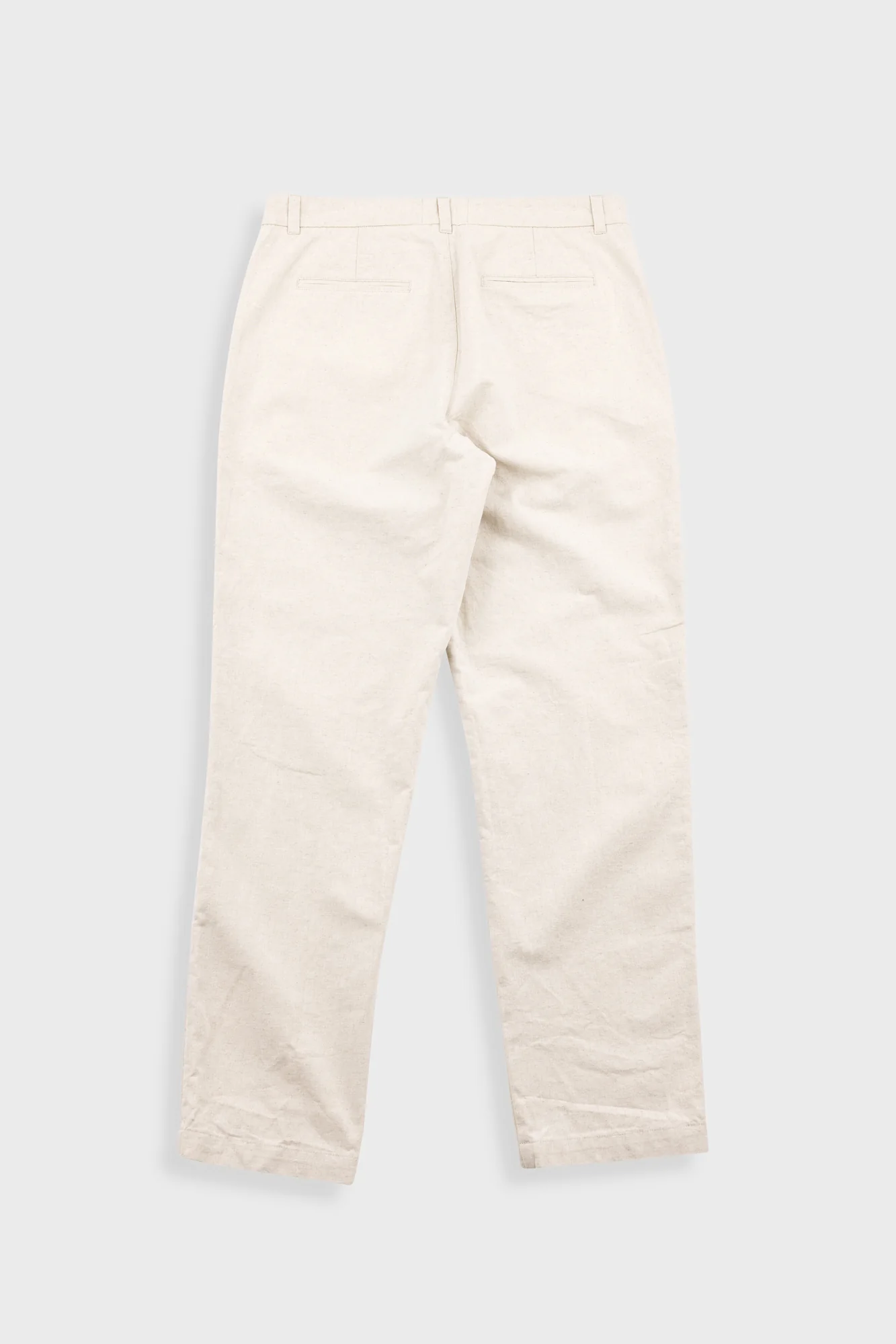 Fixed Waistband Cotton Linen Trouser - Natural Linen Canvas - Image 9
