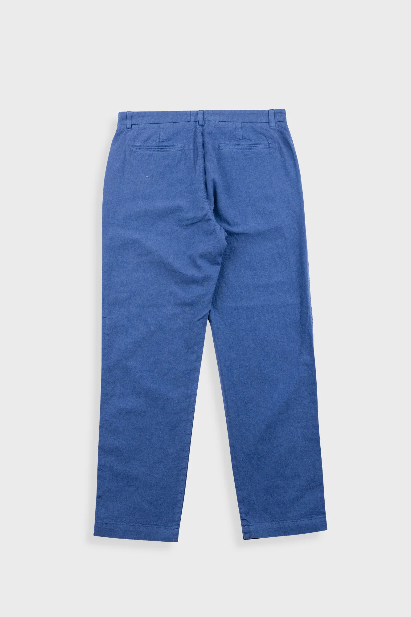 Fixed Waistband Cotton Linen Trouser - Woad - Image 5