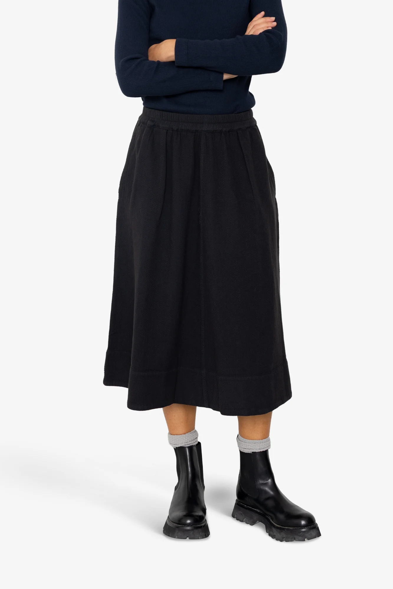 Full Seam Skirt - Black Small Basket Weave - Image 6