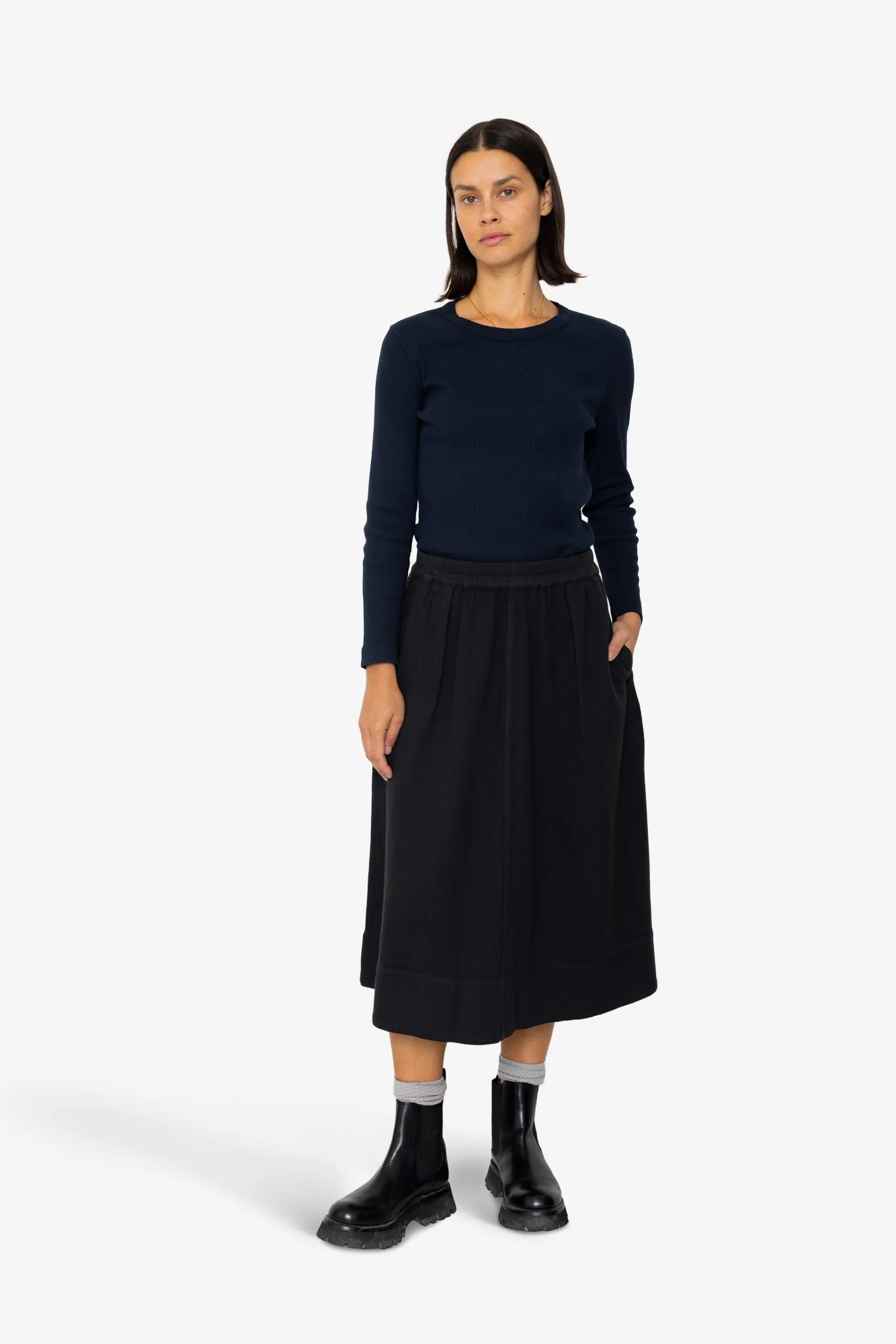 Full Seam Skirt - Black Small Basket Weave - Image 7