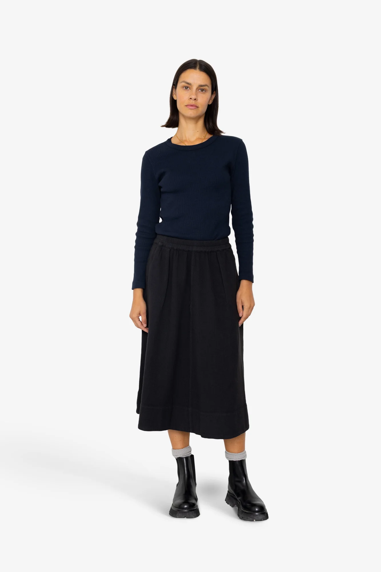 Full Seam Skirt - Black Small Basket Weave - Image 8