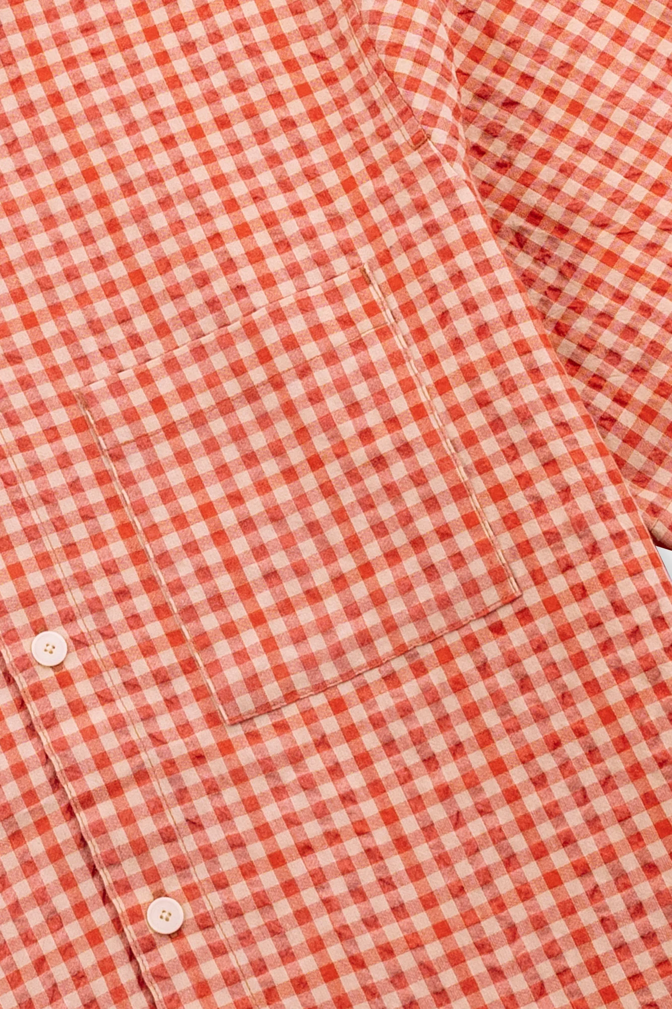 Gabe Shirt - Red Oxide Textured Check - Image 6