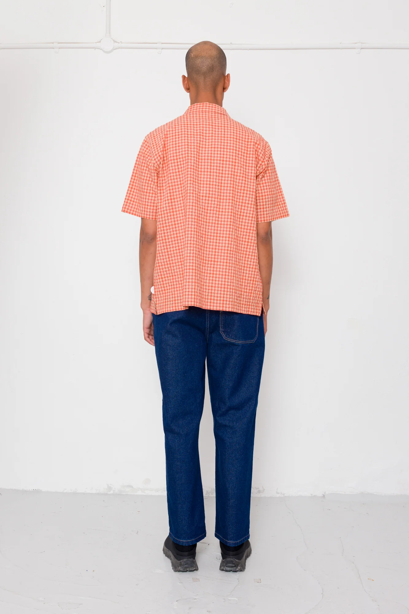 Gabe Shirt - Red Oxide Textured Check - Image 8
