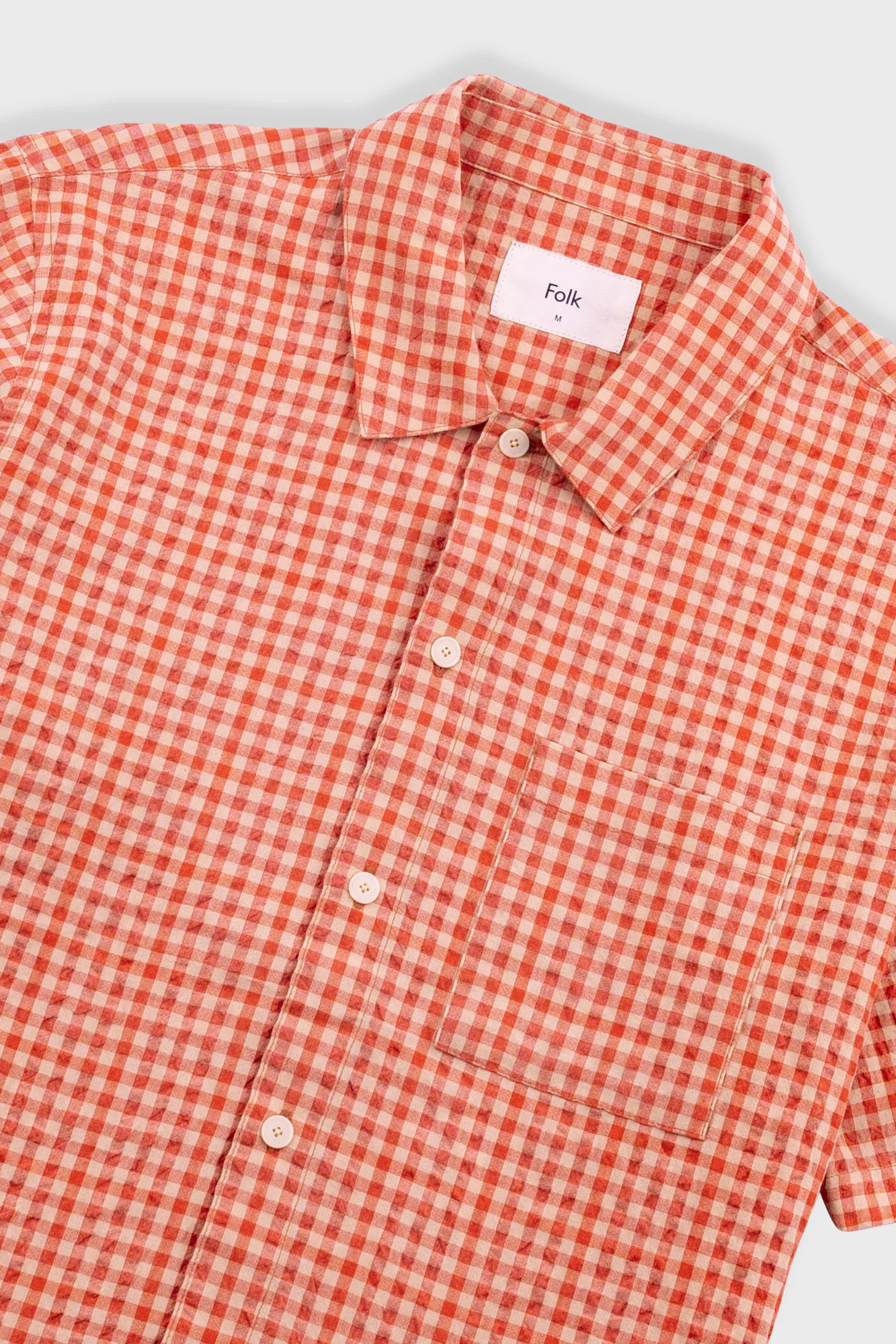 Gabe Shirt - Red Oxide Textured Check - Image 9