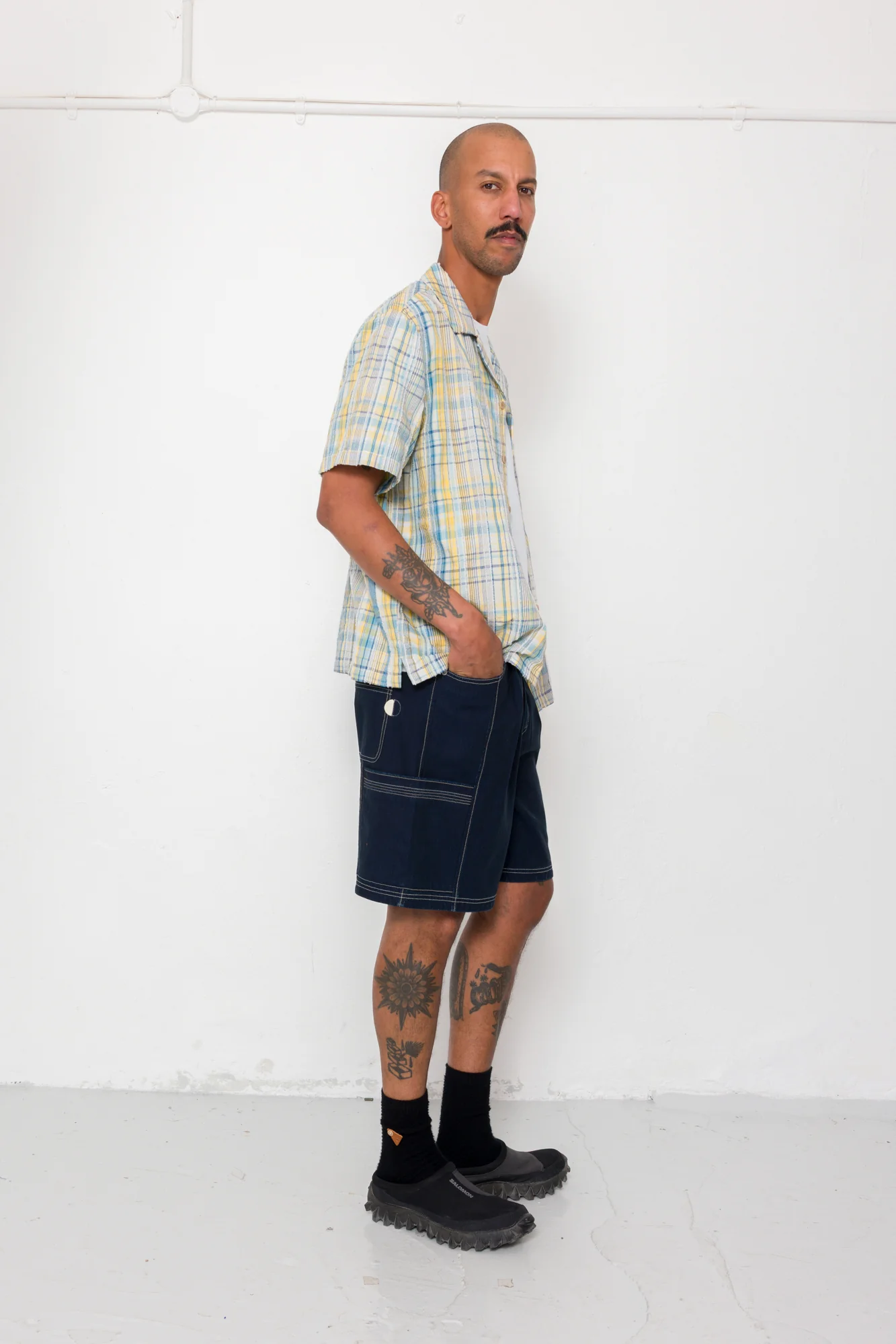 Gabe Shirt - Yellow Blue Cut Check - Image 6