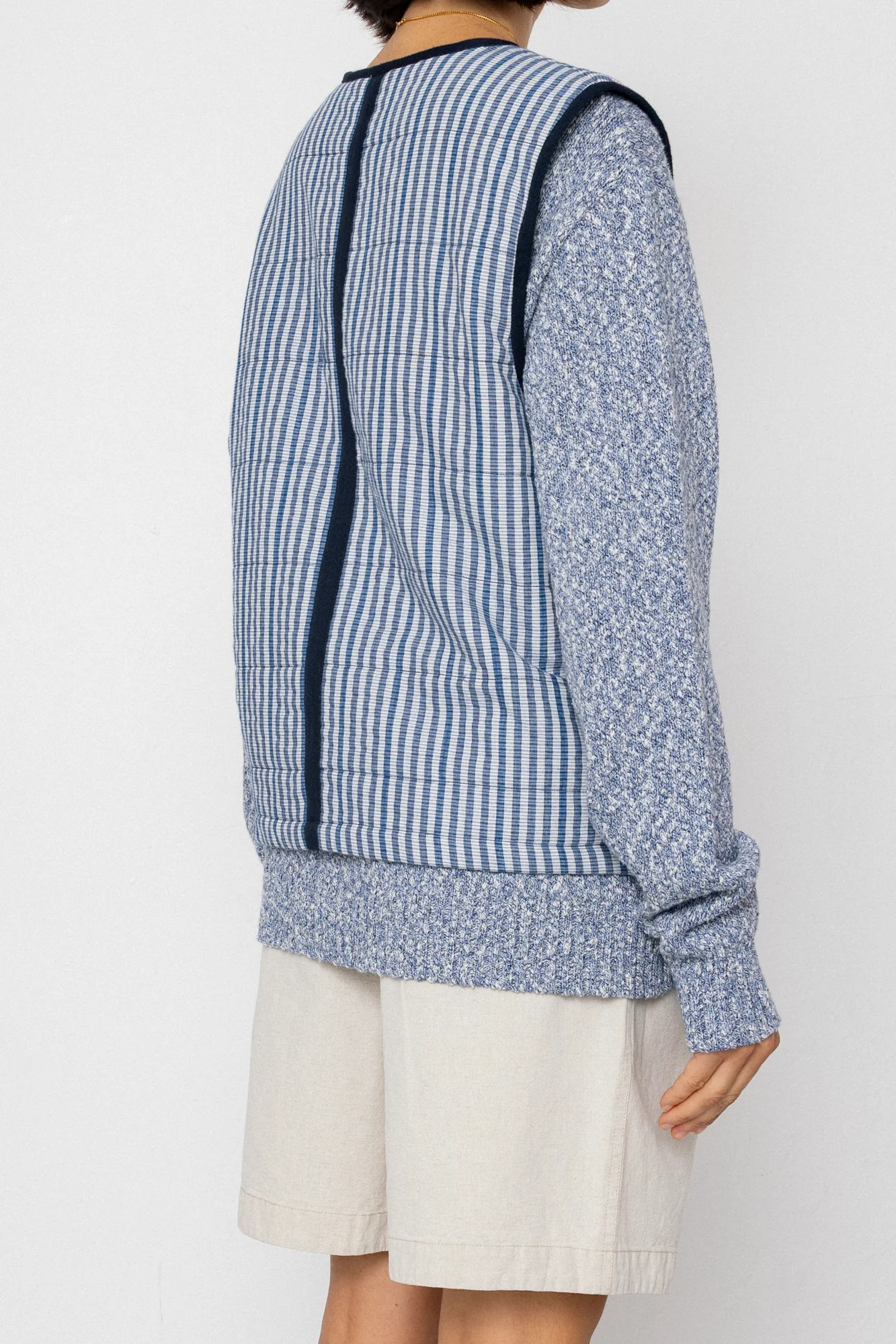 Gilet - Indigo Crinkle Mini Check - Image 7