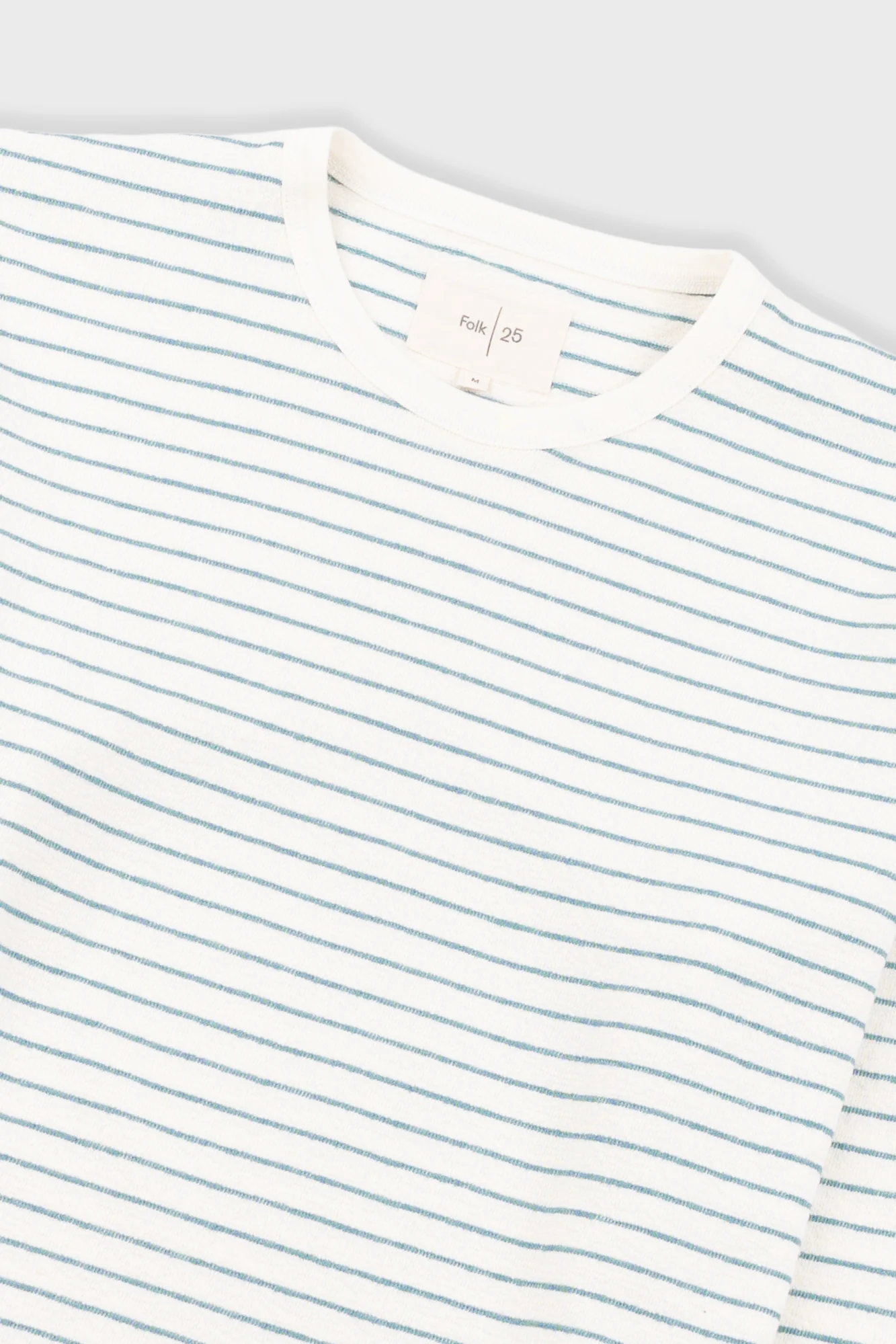 Long Sleeve Textured Stripe T-Shirt - Ecru / Misty Green - Image 5