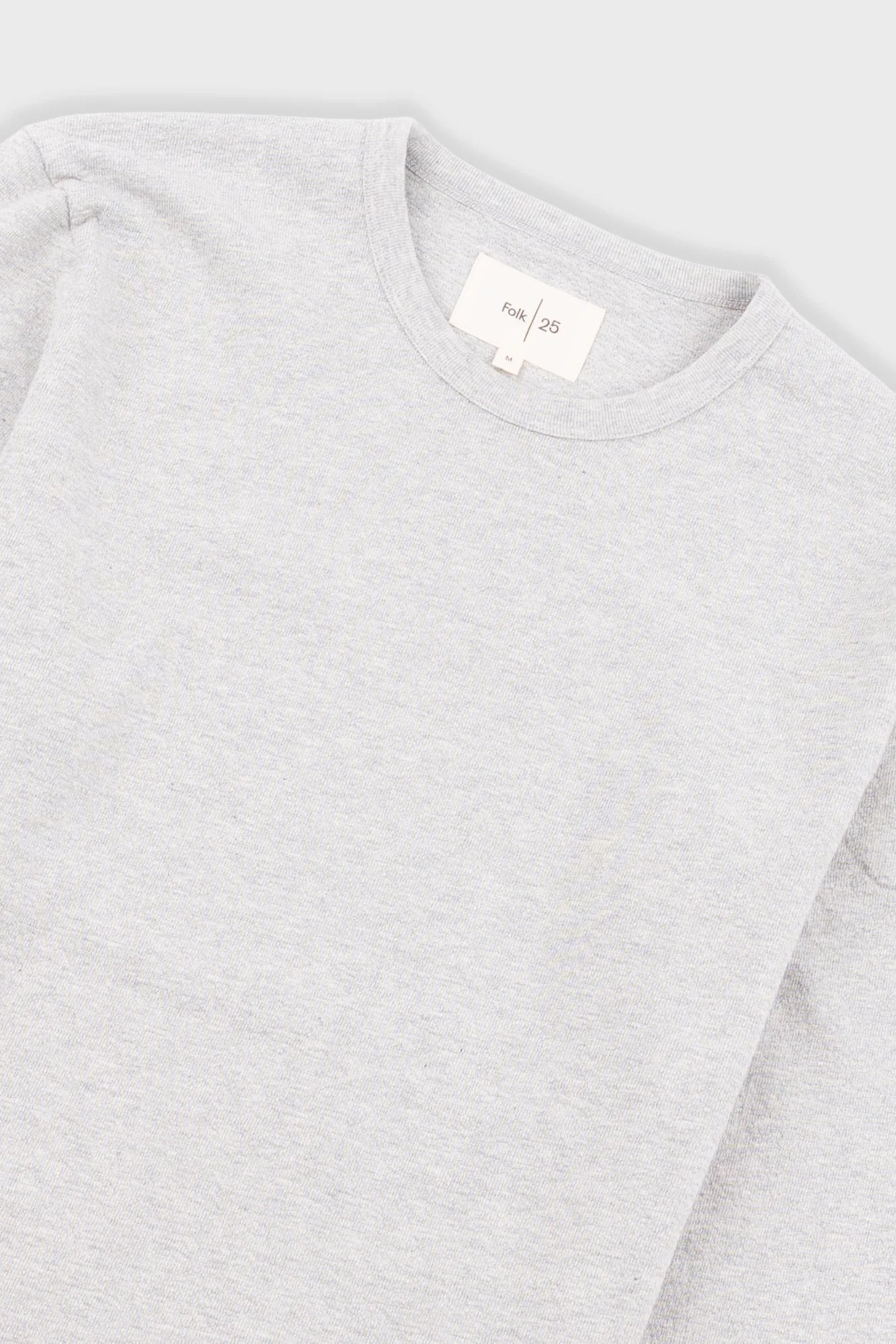 Long Sleeve Textured T-Shirt - Light Grey Melange - Image 5