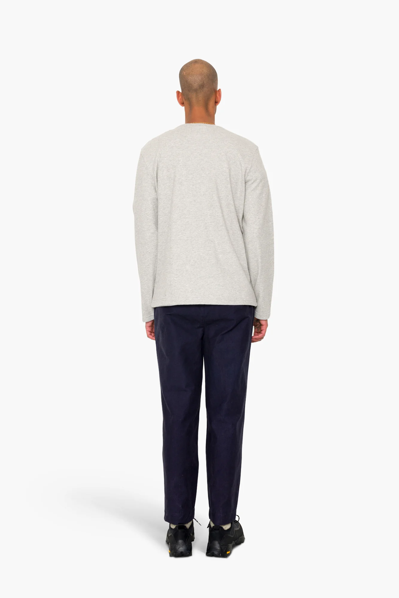 Long Sleeve Textured T-Shirt - Light Grey Melange - Image 8