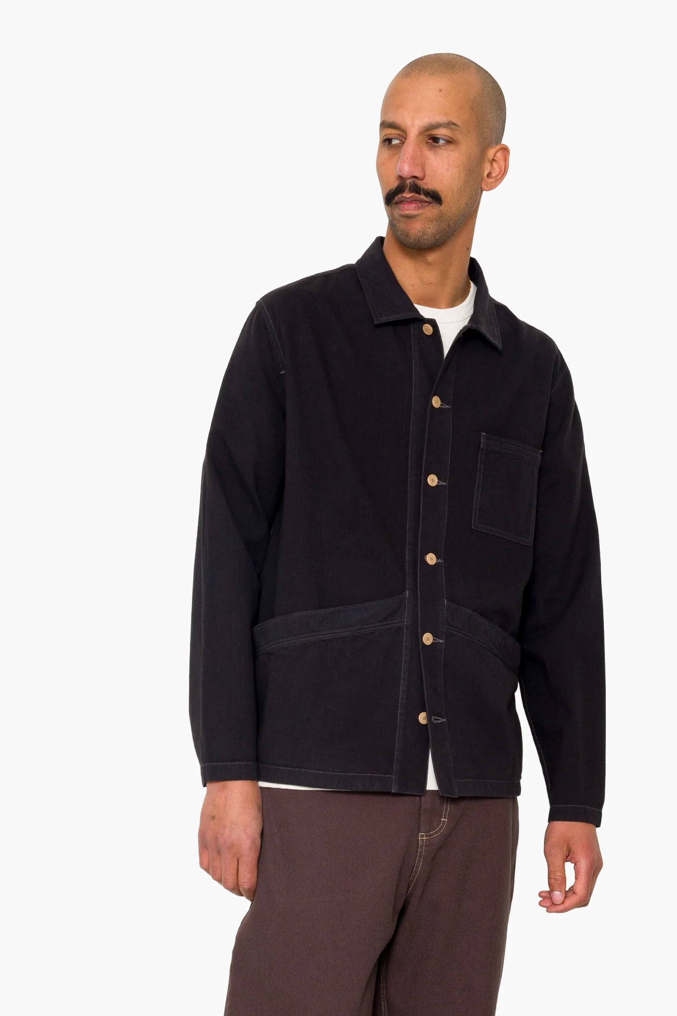 Meyer Shirt Jacket - Black Herringbone - Image 6