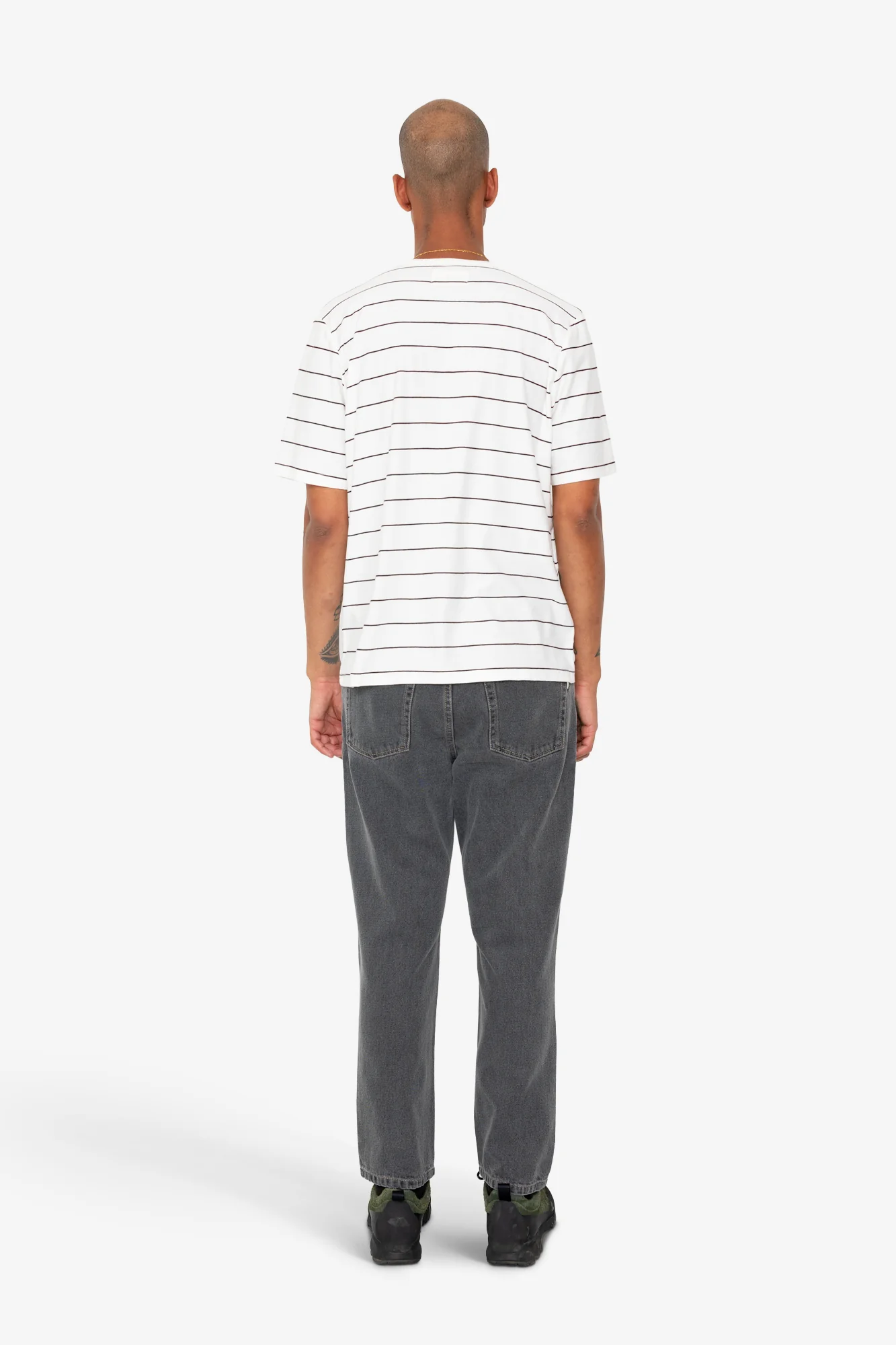Microstripe T-Shirt - Ecru / Black Grape - Image 8