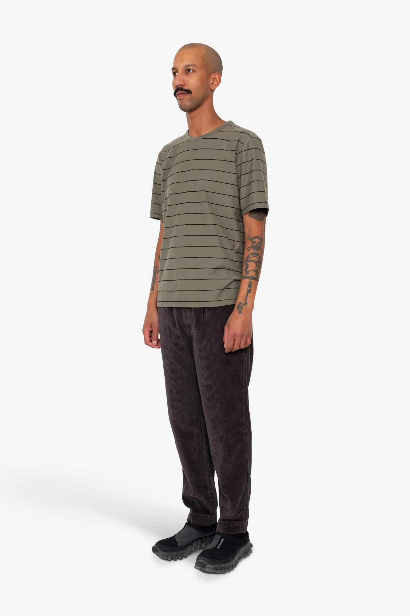 Microstripe T-Shirt - Olive / Black - Image 3