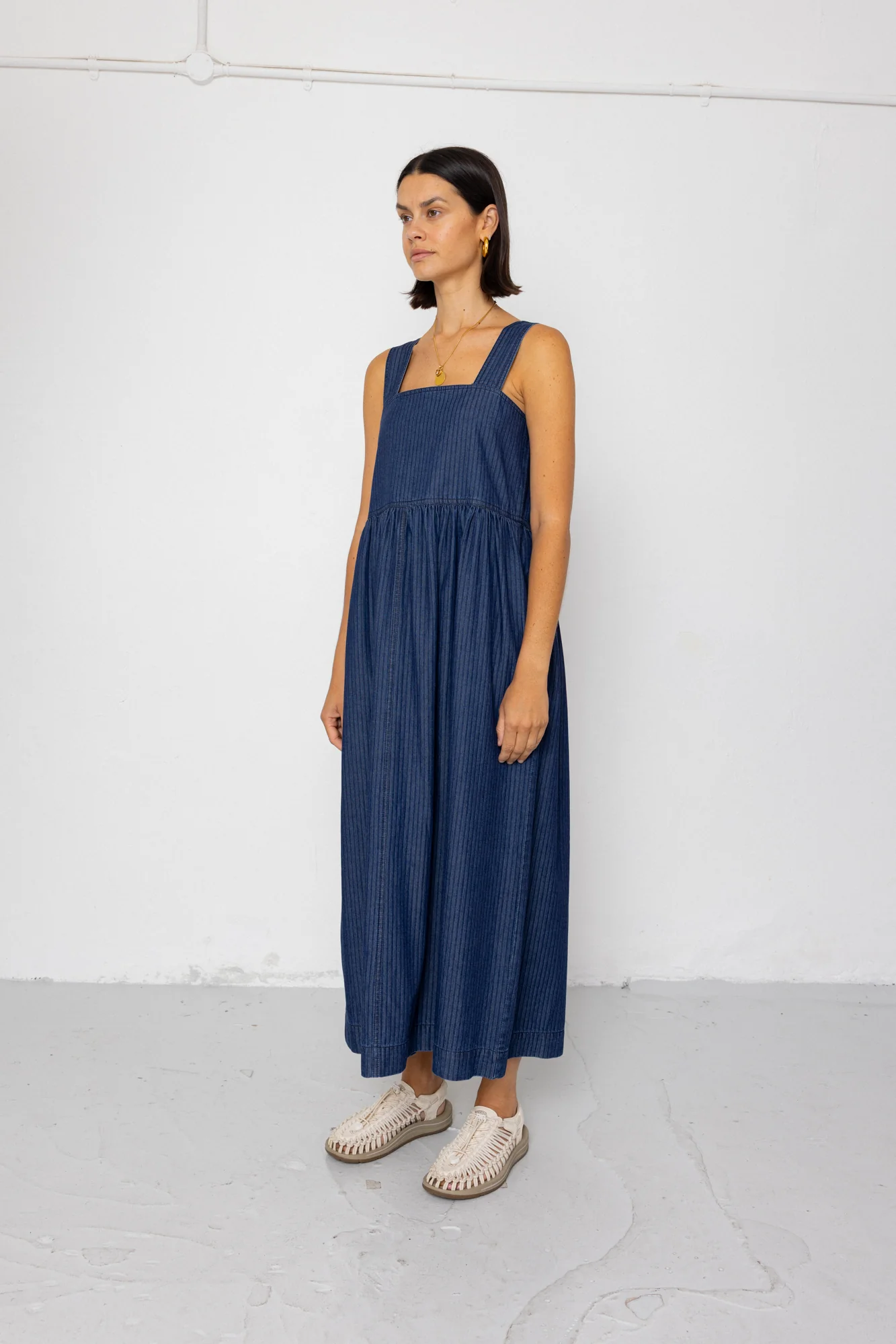 Midi Day Dress - Light Denim Stripe - Image 5
