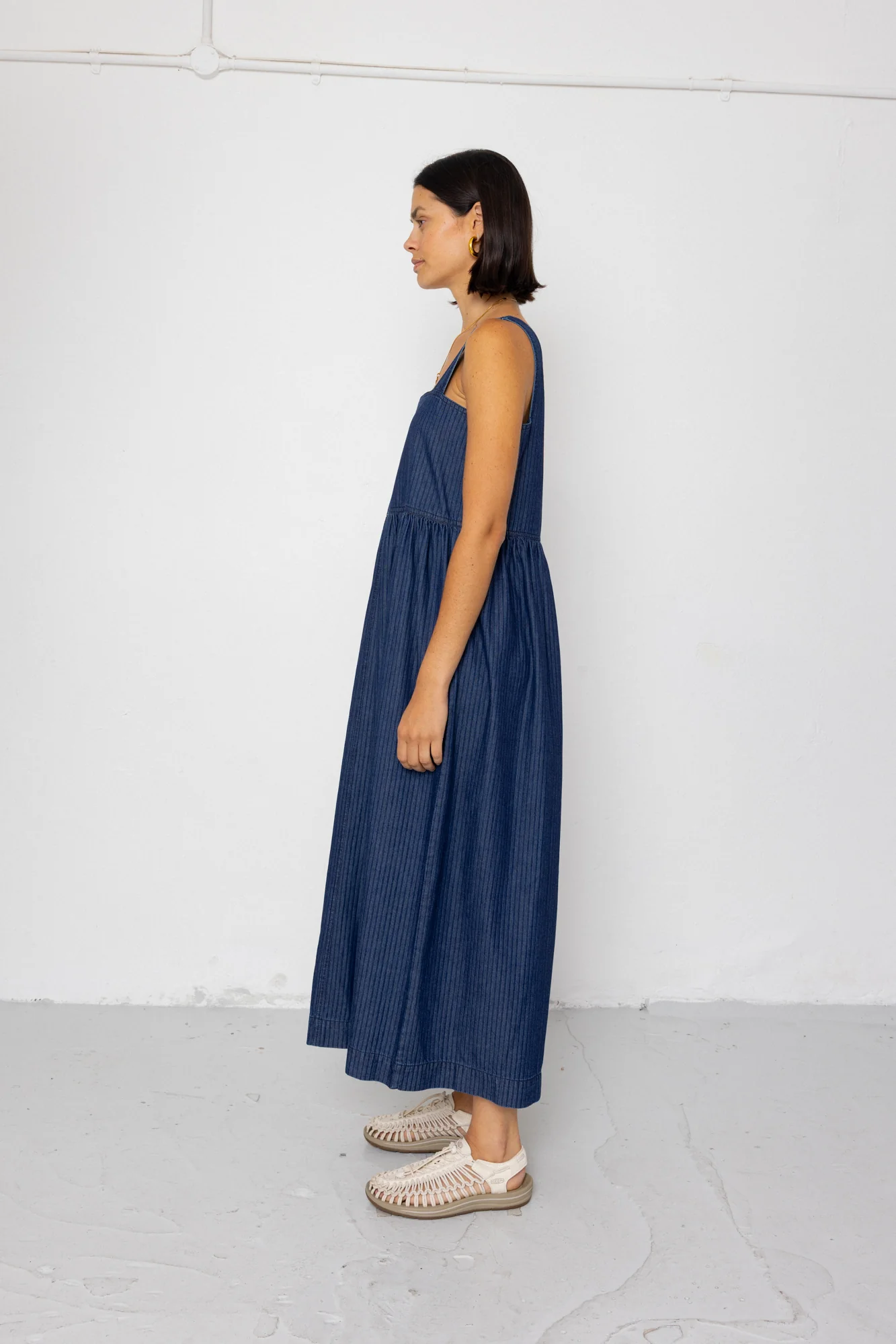 Midi Day Dress - Light Denim Stripe - Image 6