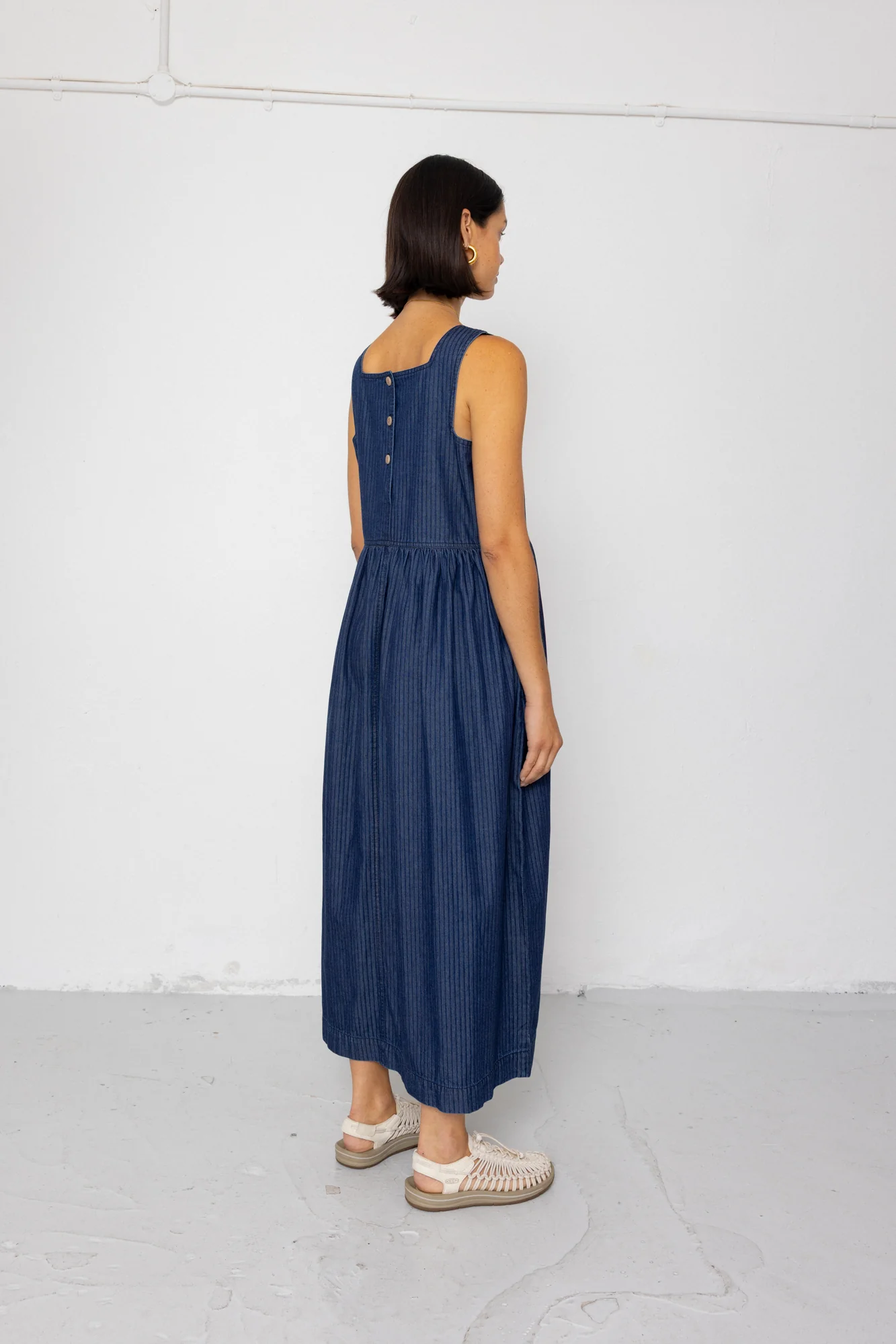 Midi Day Dress - Light Denim Stripe - Image 7