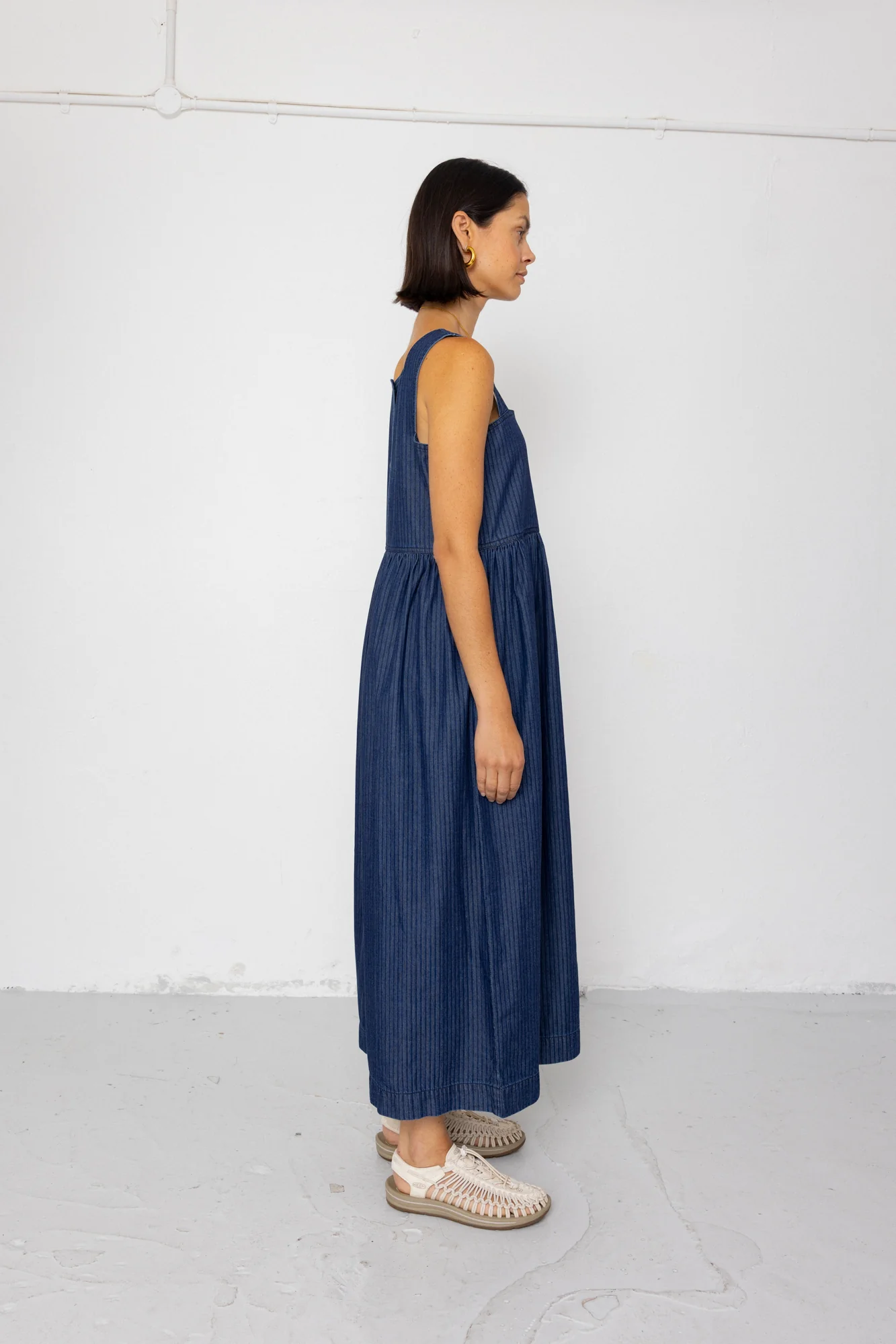 Midi Day Dress - Light Denim Stripe - Image 8