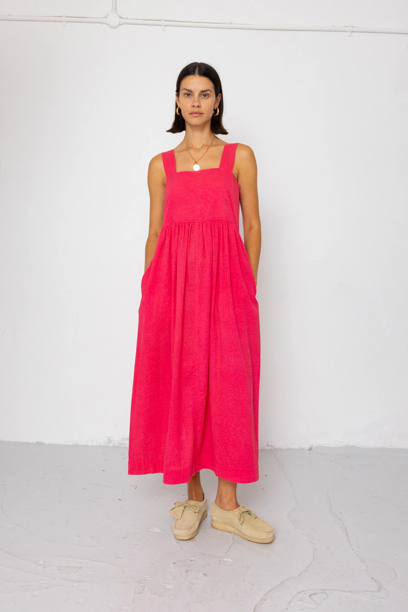 Midi Day Dress - Rose Red - Image 3