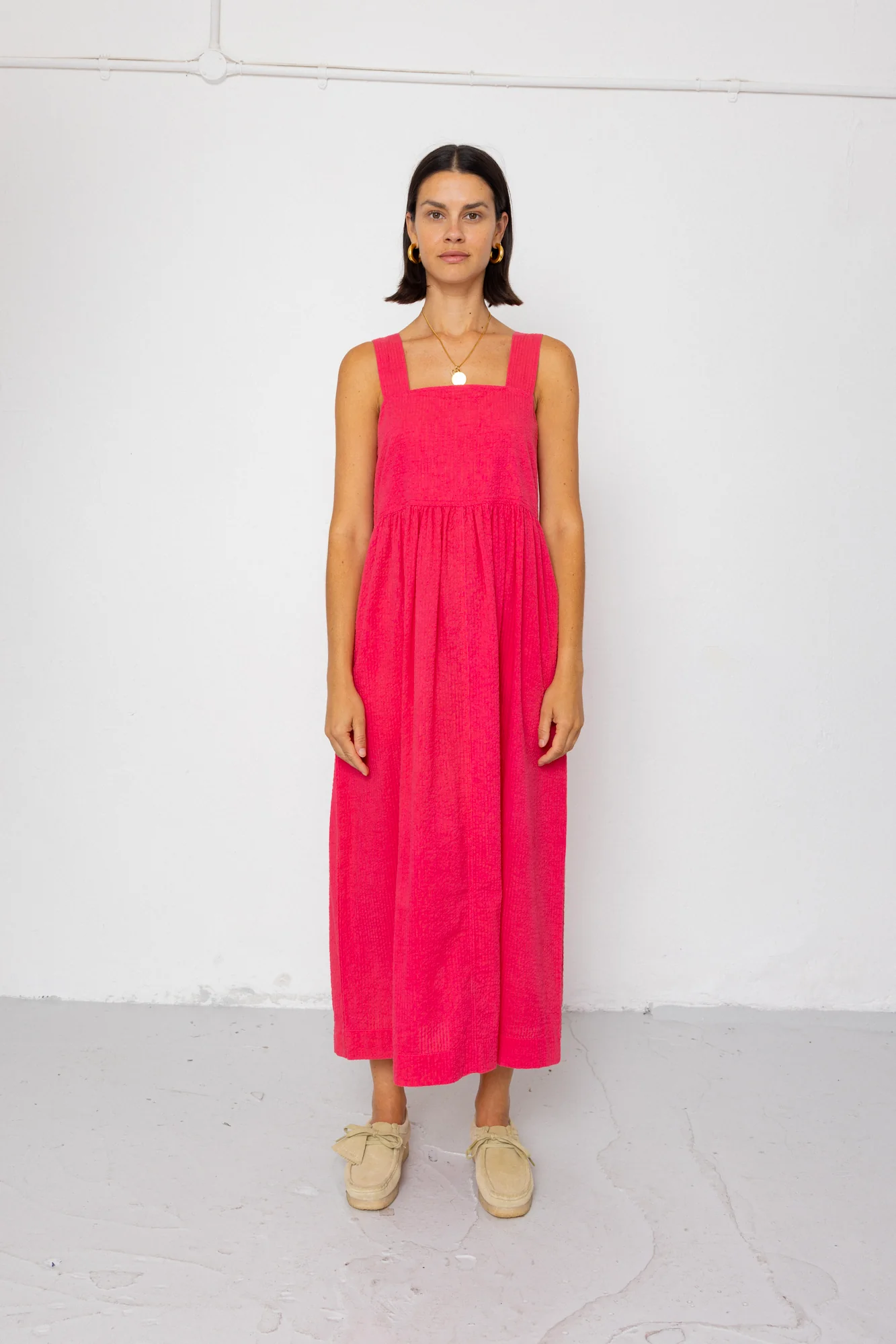 Midi Day Dress - Rose Red - Image 4