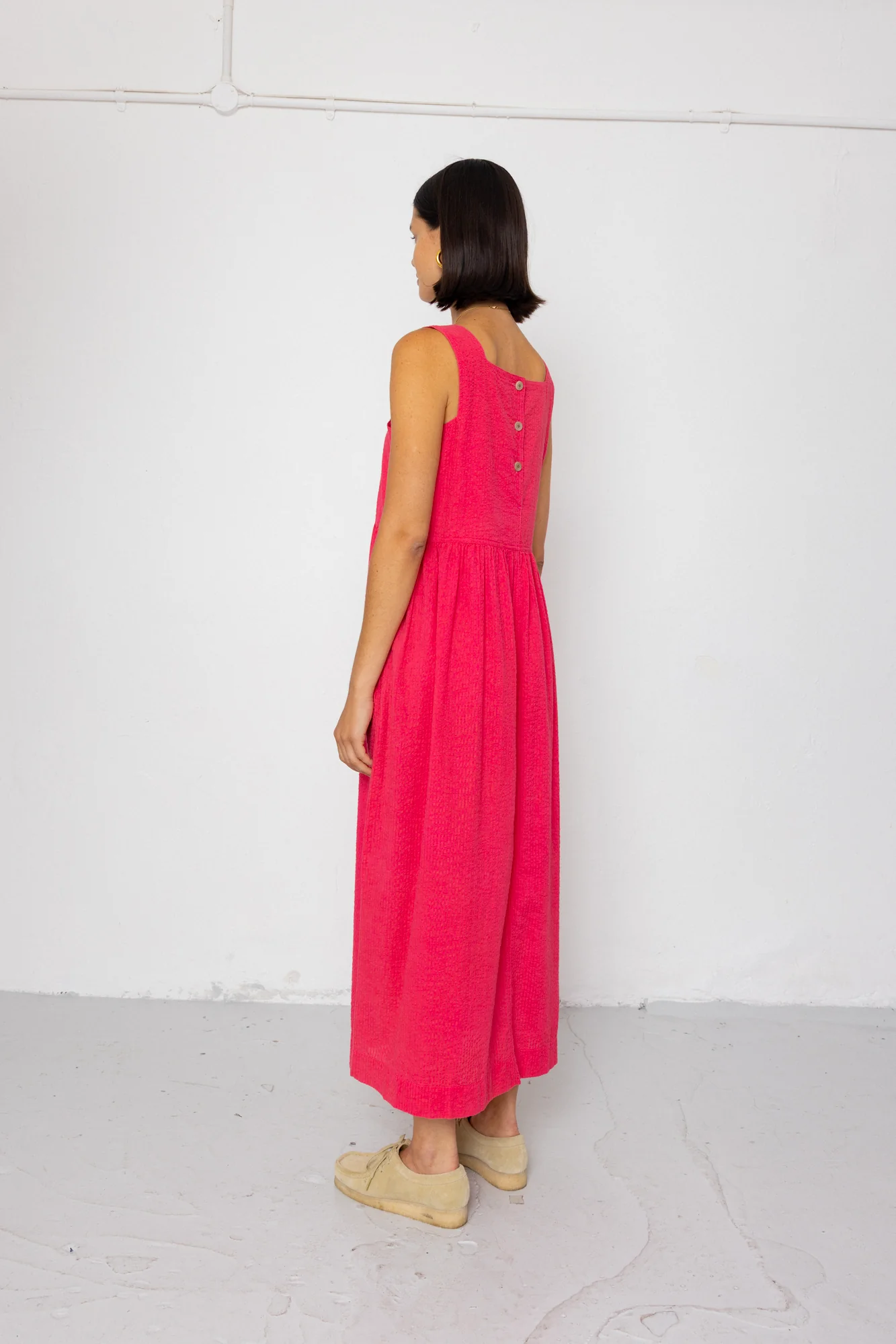 Midi Day Dress - Rose Red - Image 5