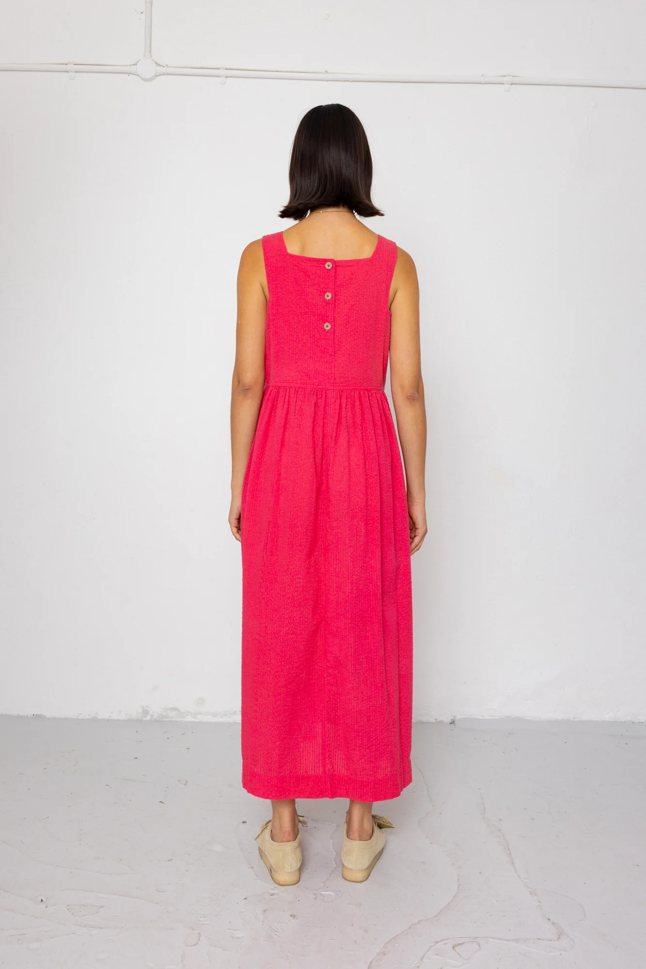 Midi Day Dress - Rose Red - Image 8