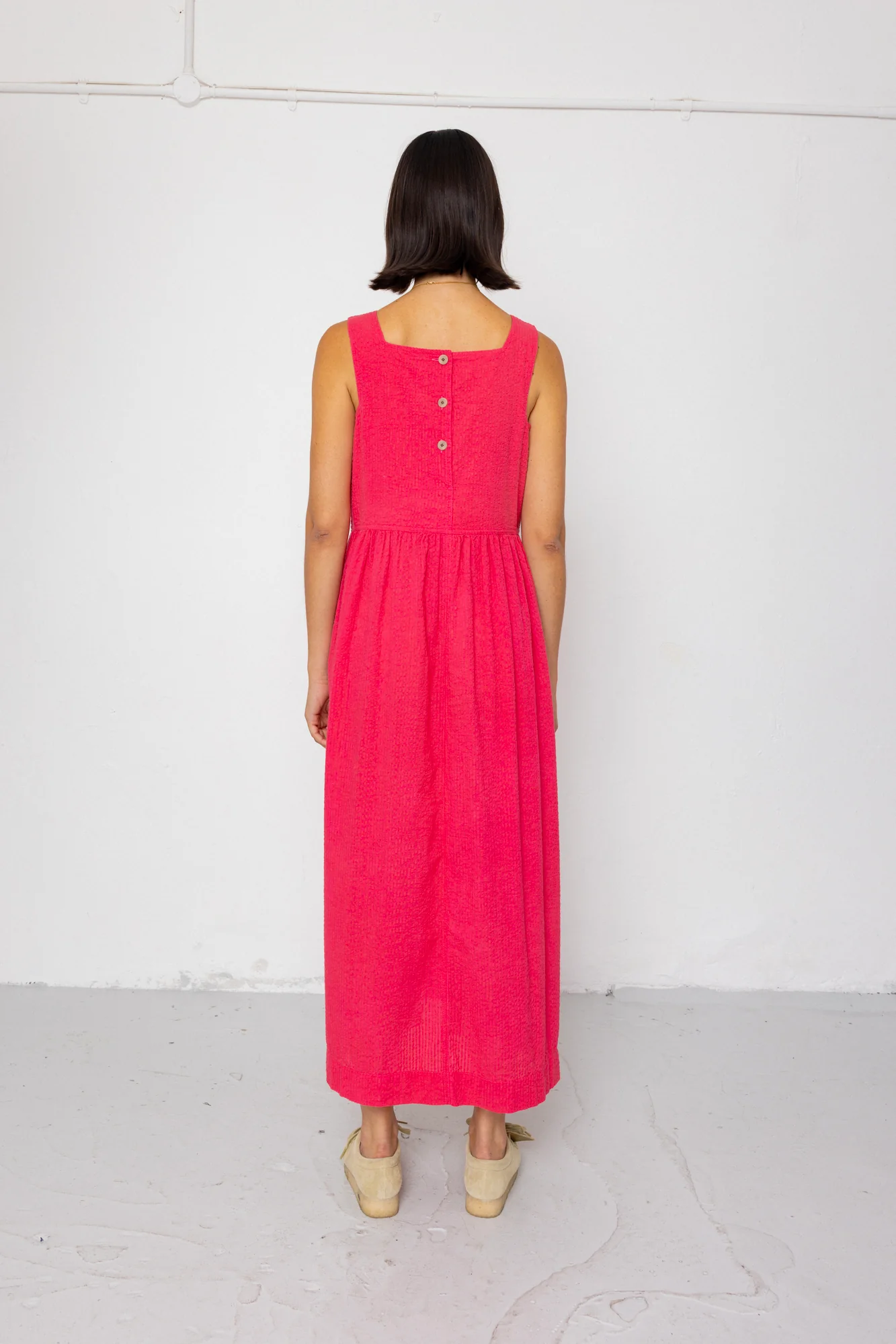 Midi Day Dress - Rose Red - Image 9