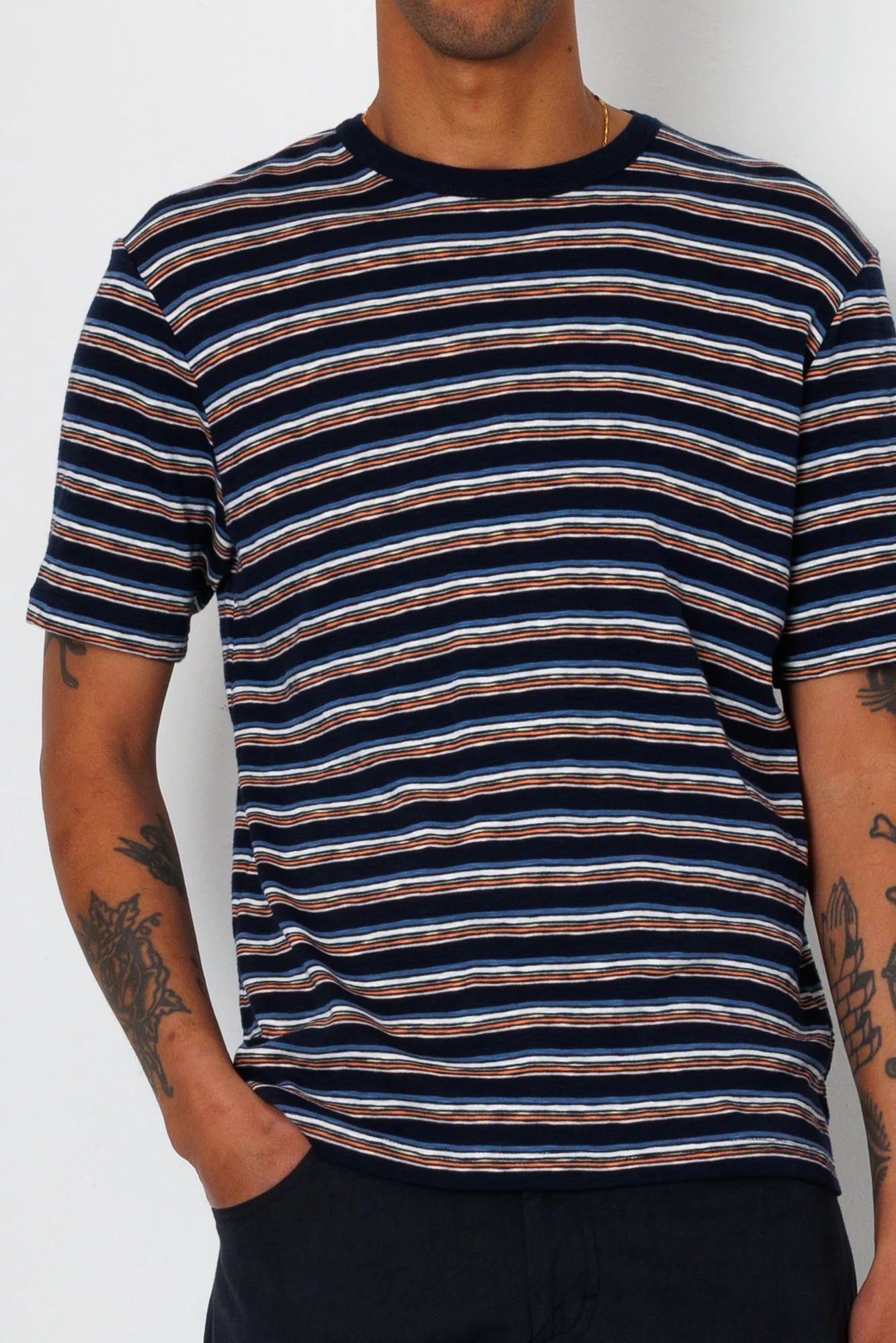 Multistripe T-Shirt - Blue Jungle Cat Stripe - Image 5