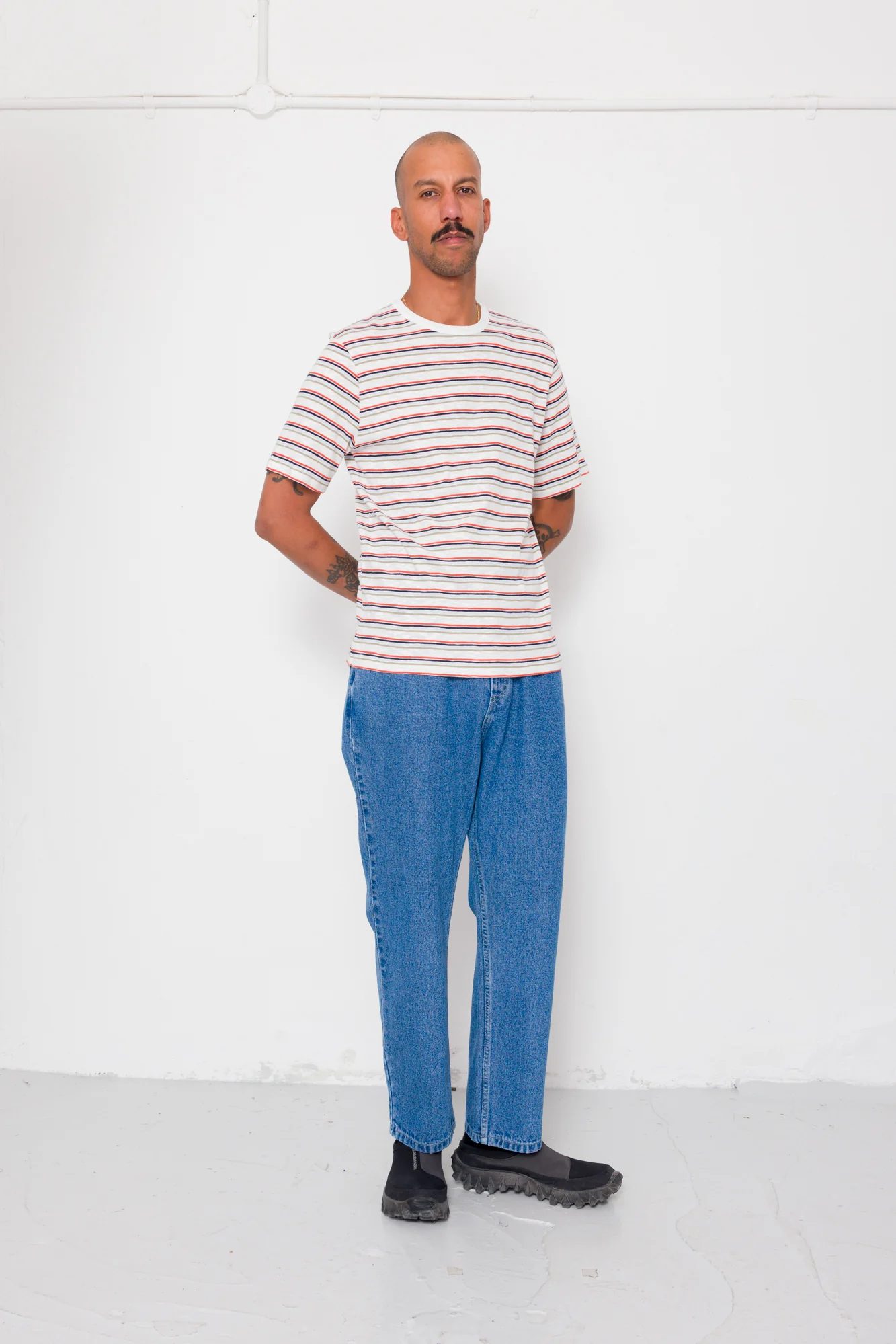 Multistripe T-Shirt - Ecru / Red Oxide Mix - Image 3