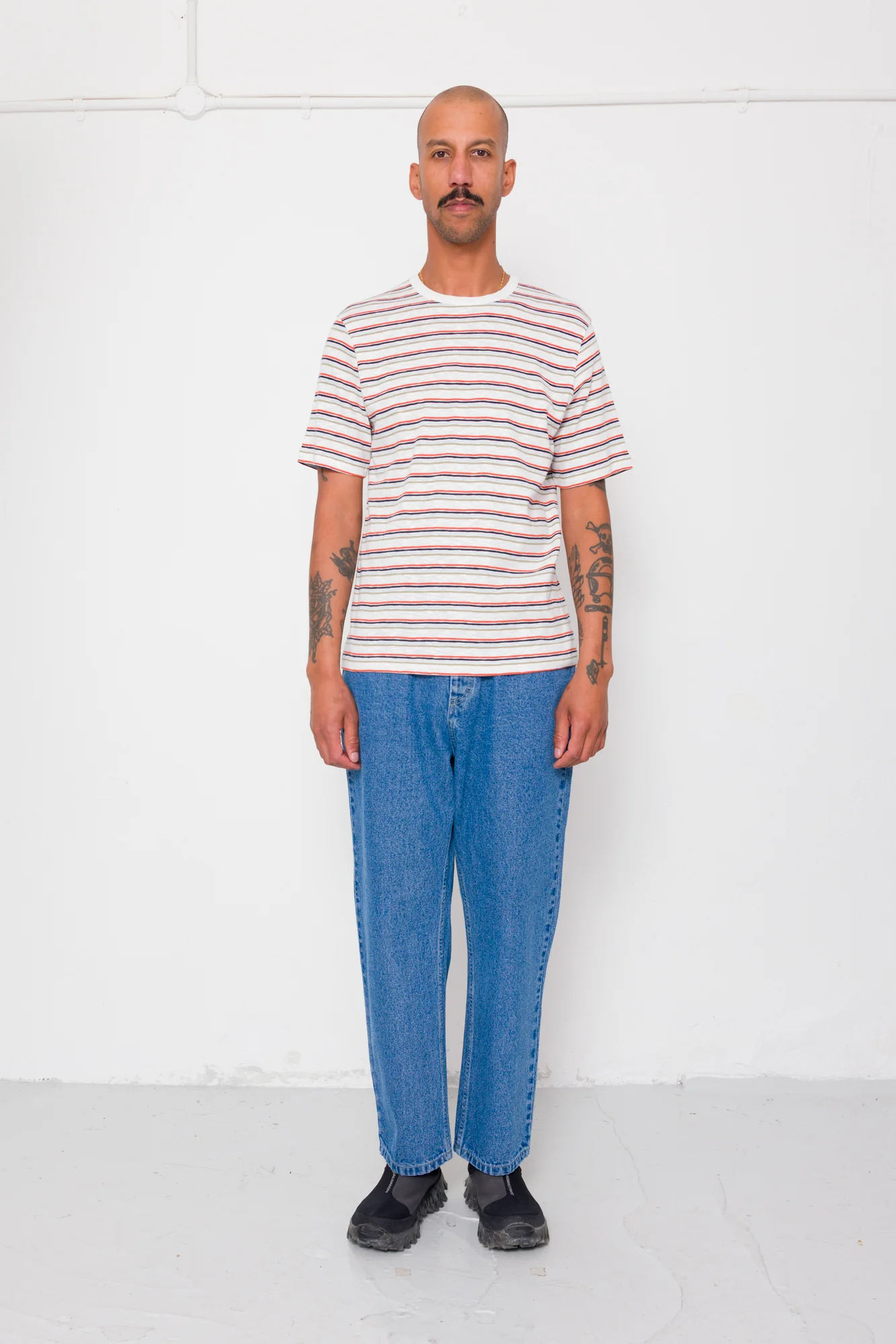 Multistripe T-Shirt - Ecru / Red Oxide Mix - Image 7