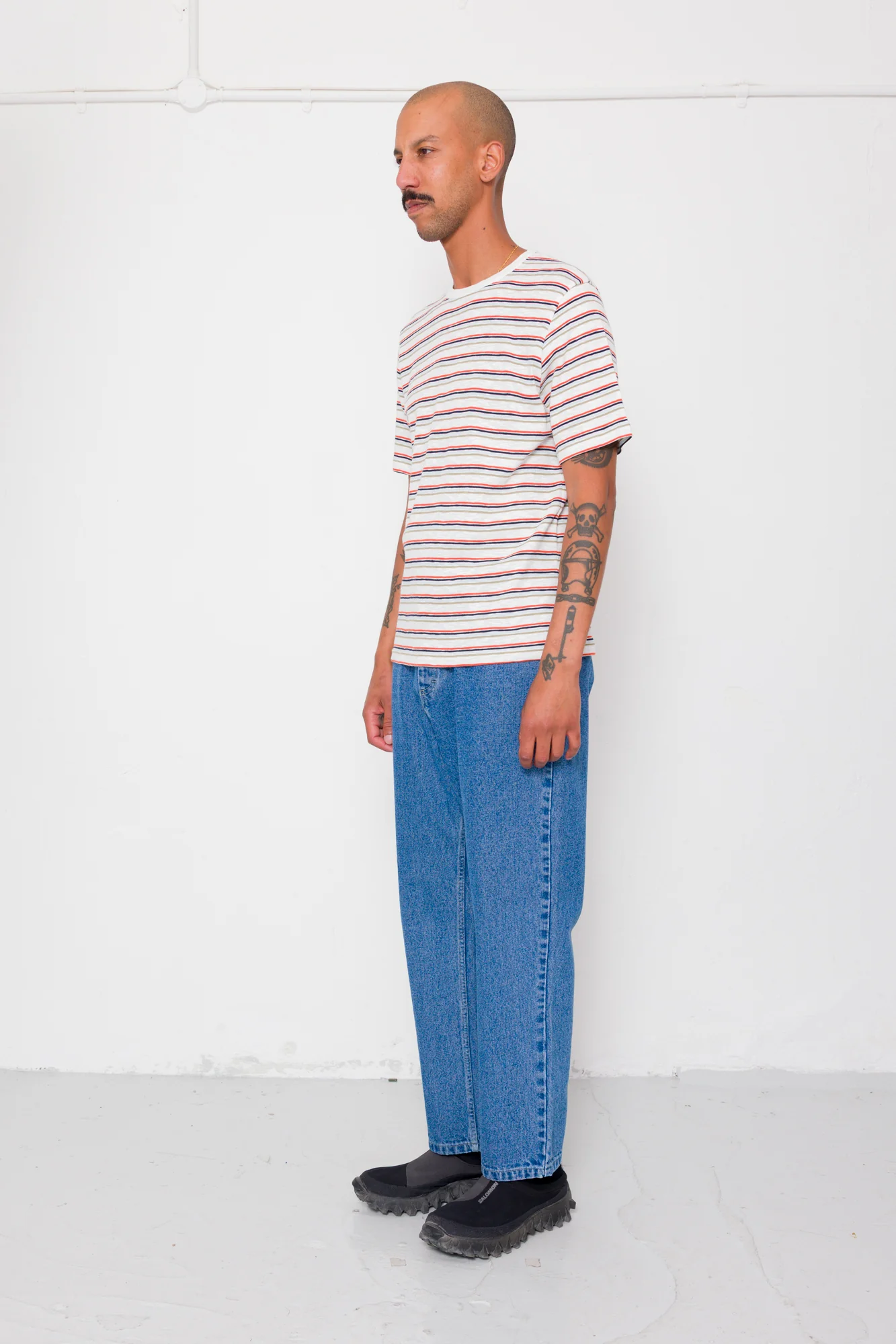 Multistripe T-Shirt - Ecru / Red Oxide Mix - Image 8