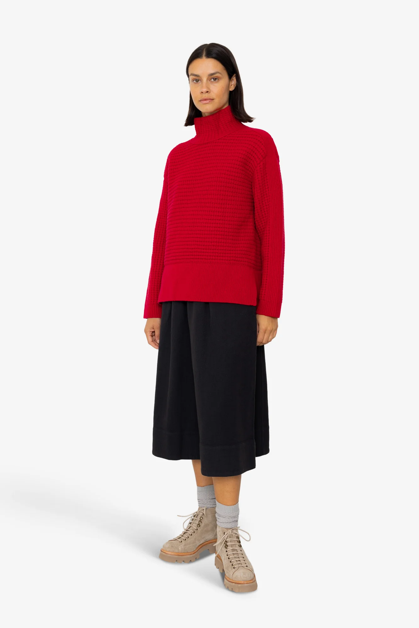 Open Funnel Neck Jumper - Carnation - Image 7
