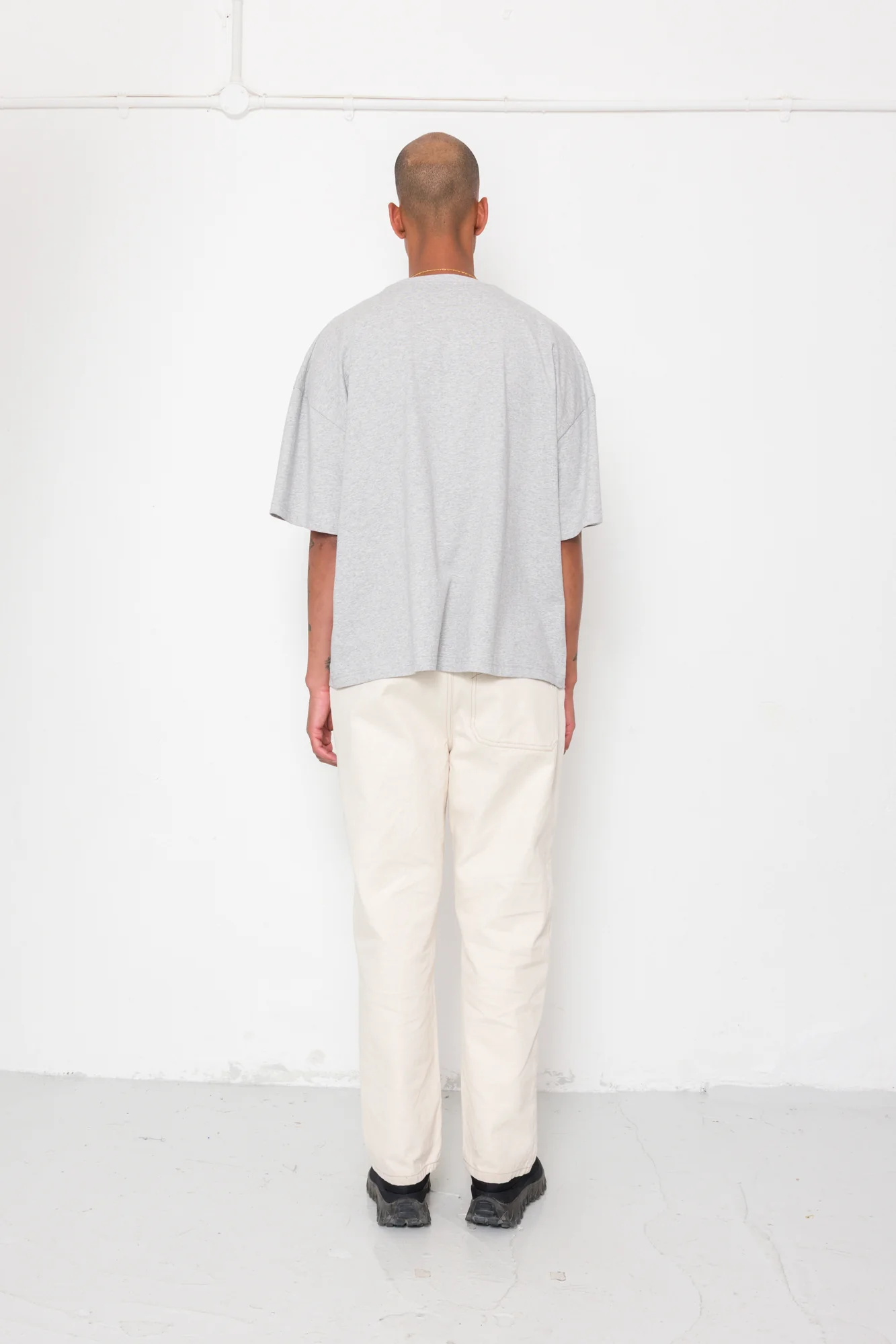 Oversized T-Shirt - Grey Melange Slub - Image 8