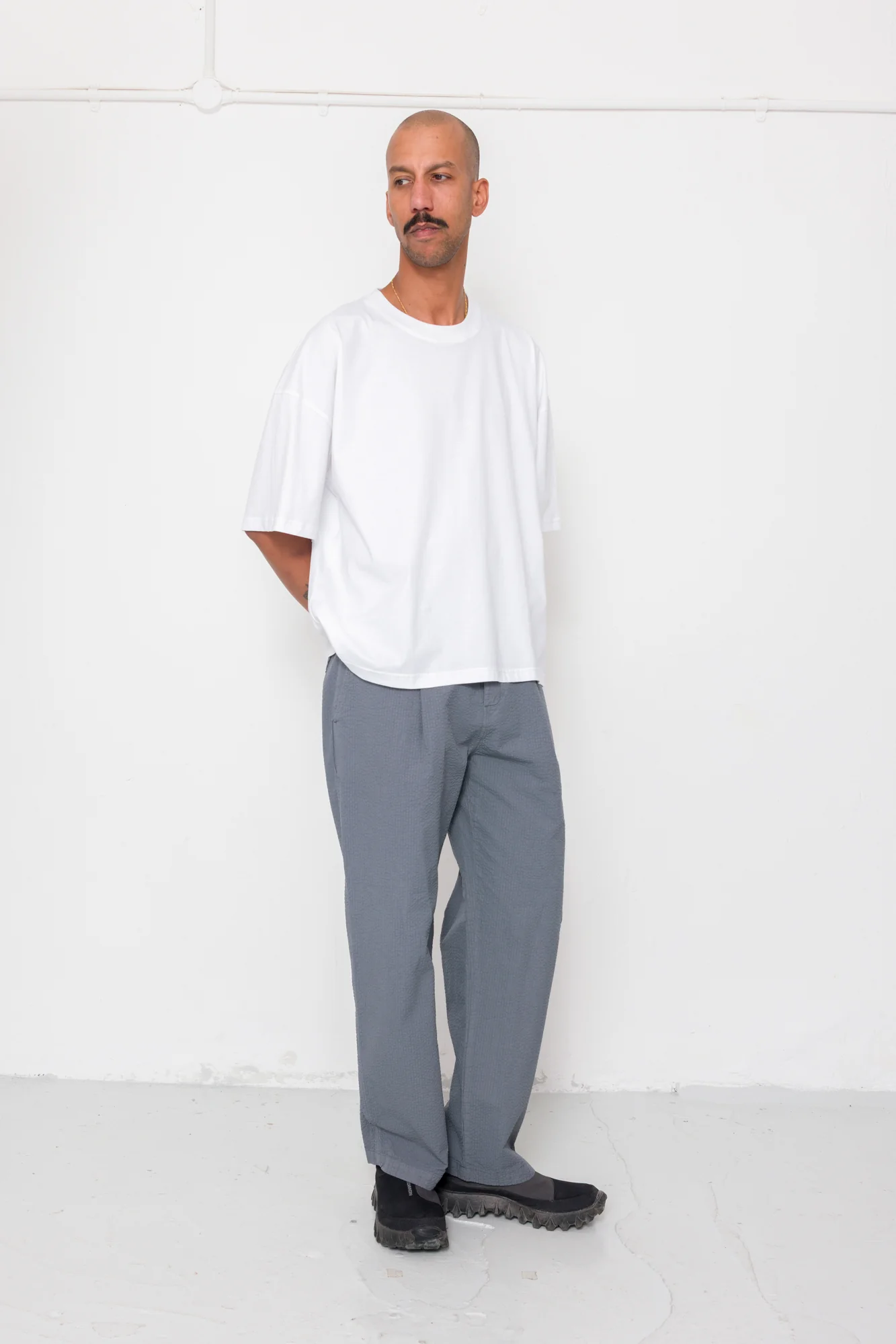 Oversized T-Shirt - White Slub - Image 3