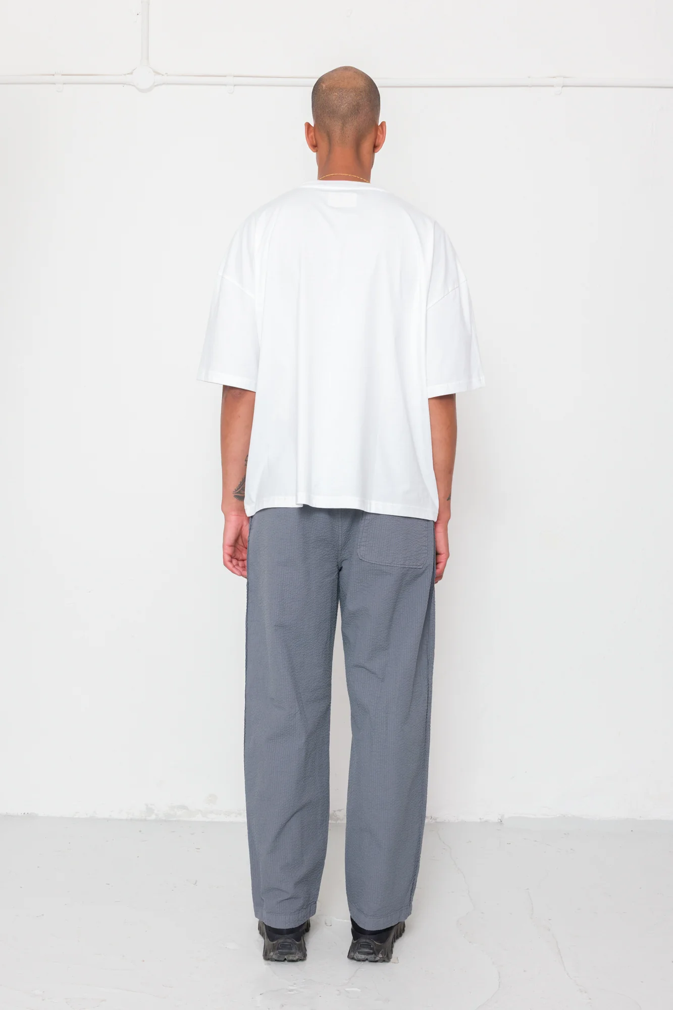Oversized T-Shirt - White Slub - Image 7