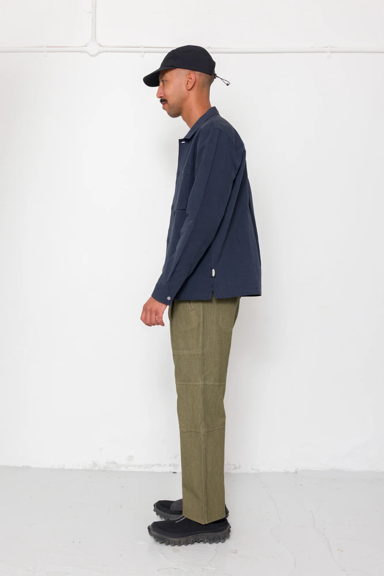 Patch Overshirt - Dark Navy Slub Linen - Image 4