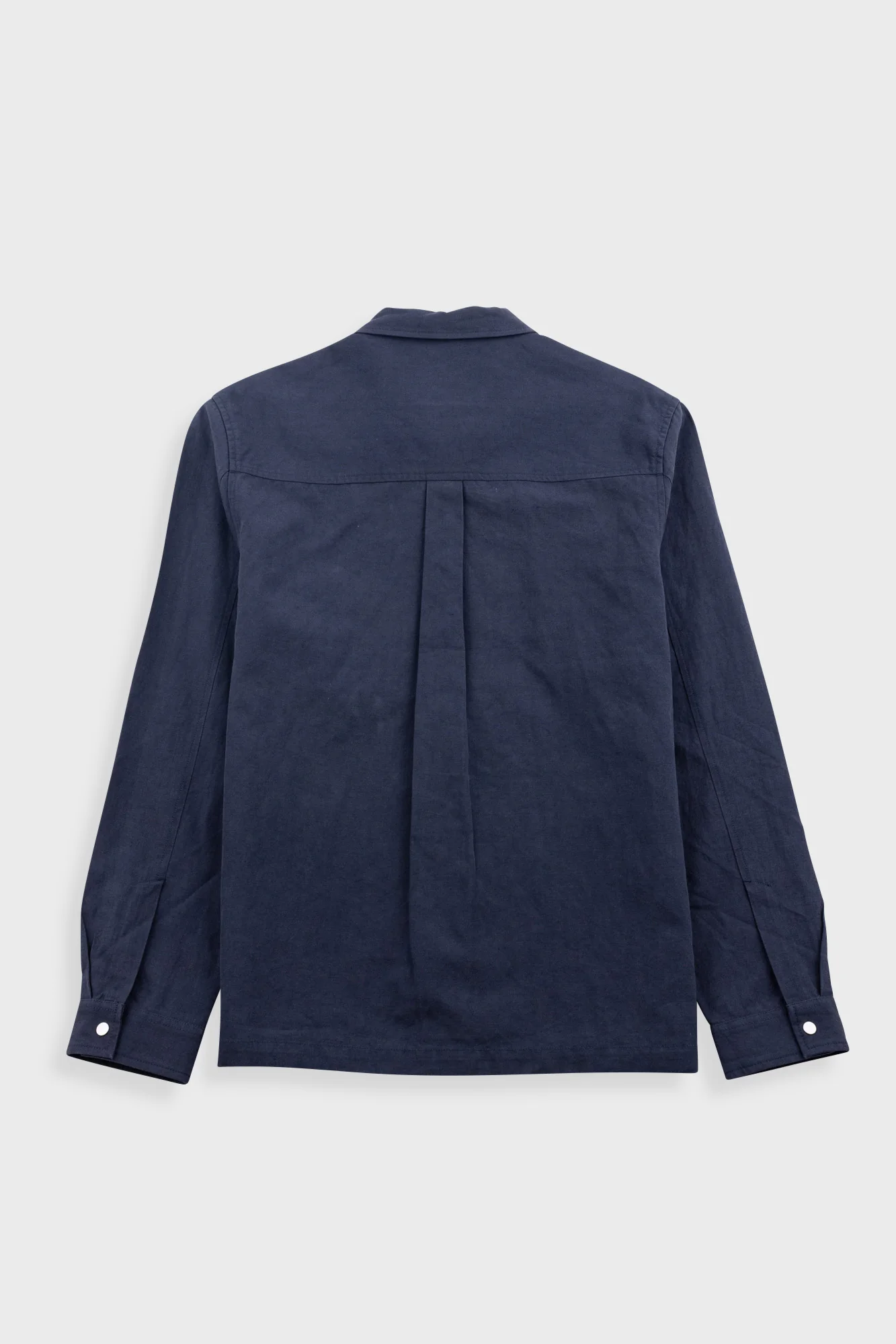Patch Overshirt - Dark Navy Slub Linen - Image 9