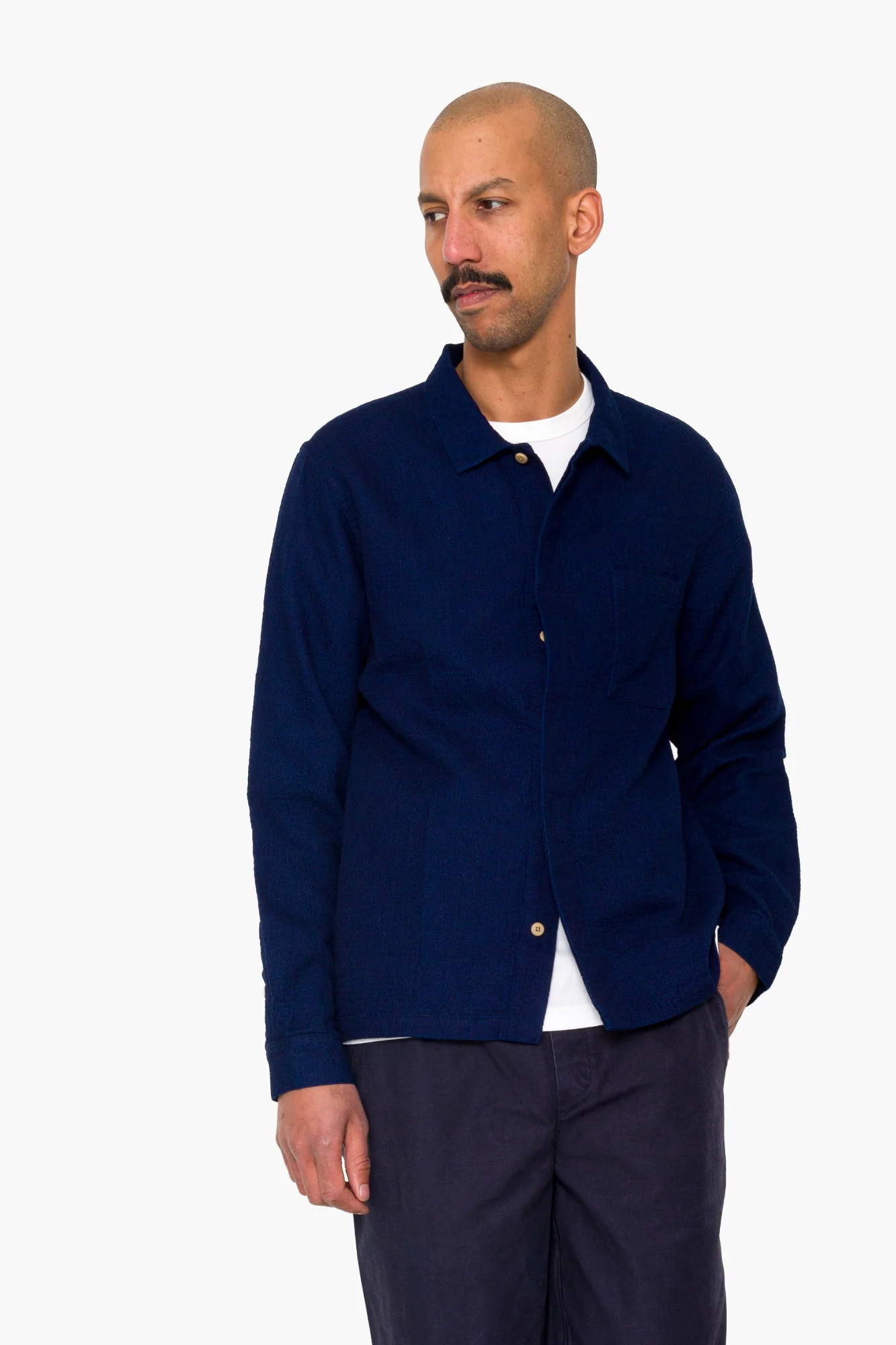 Patch Shirt - Indigo Doublecloth - Image 6