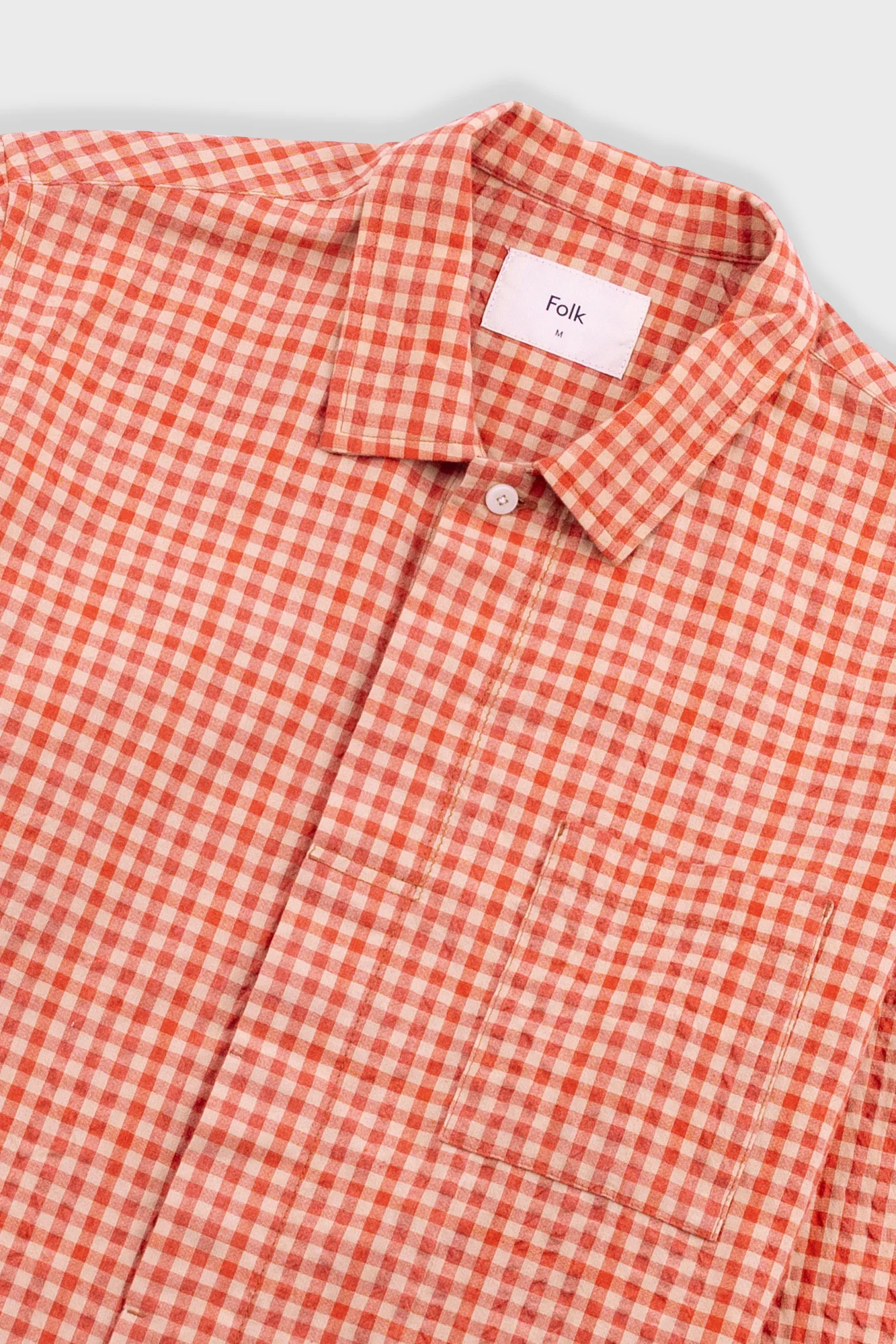 Patch Shirt - Red Oxide Textured Check - Image 6