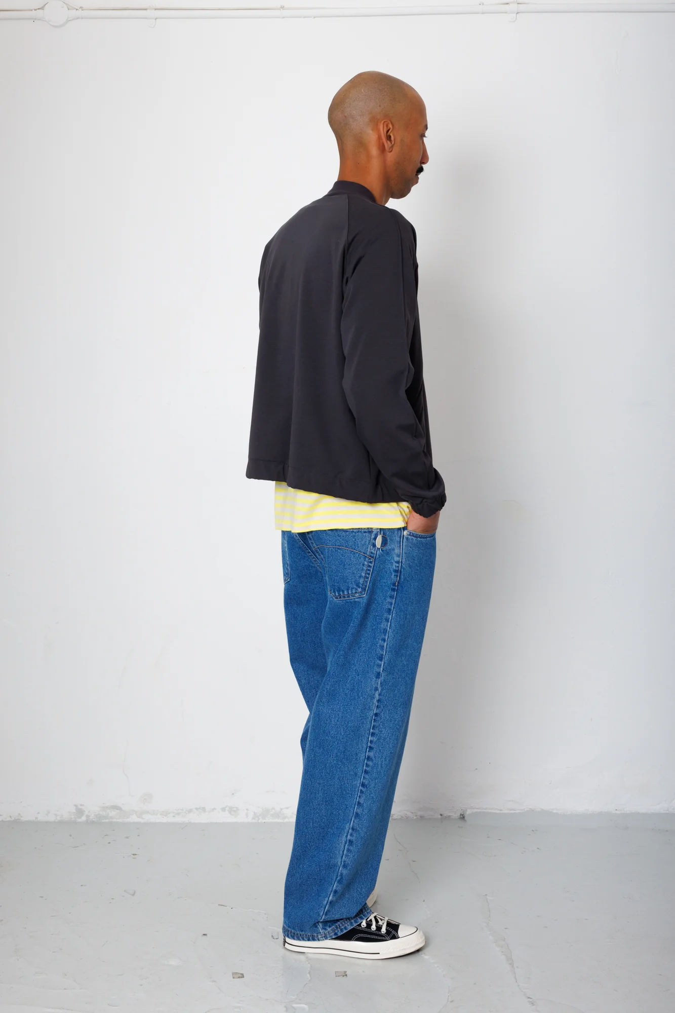 Pintuck Jersey Bomber - Charcoal - Image 8