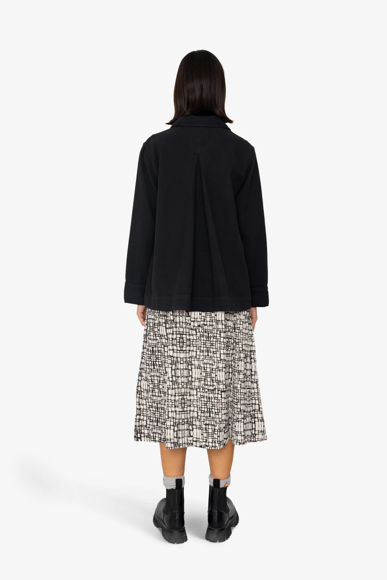 Pleated Shirt - Black Small Basketweave - Image 9