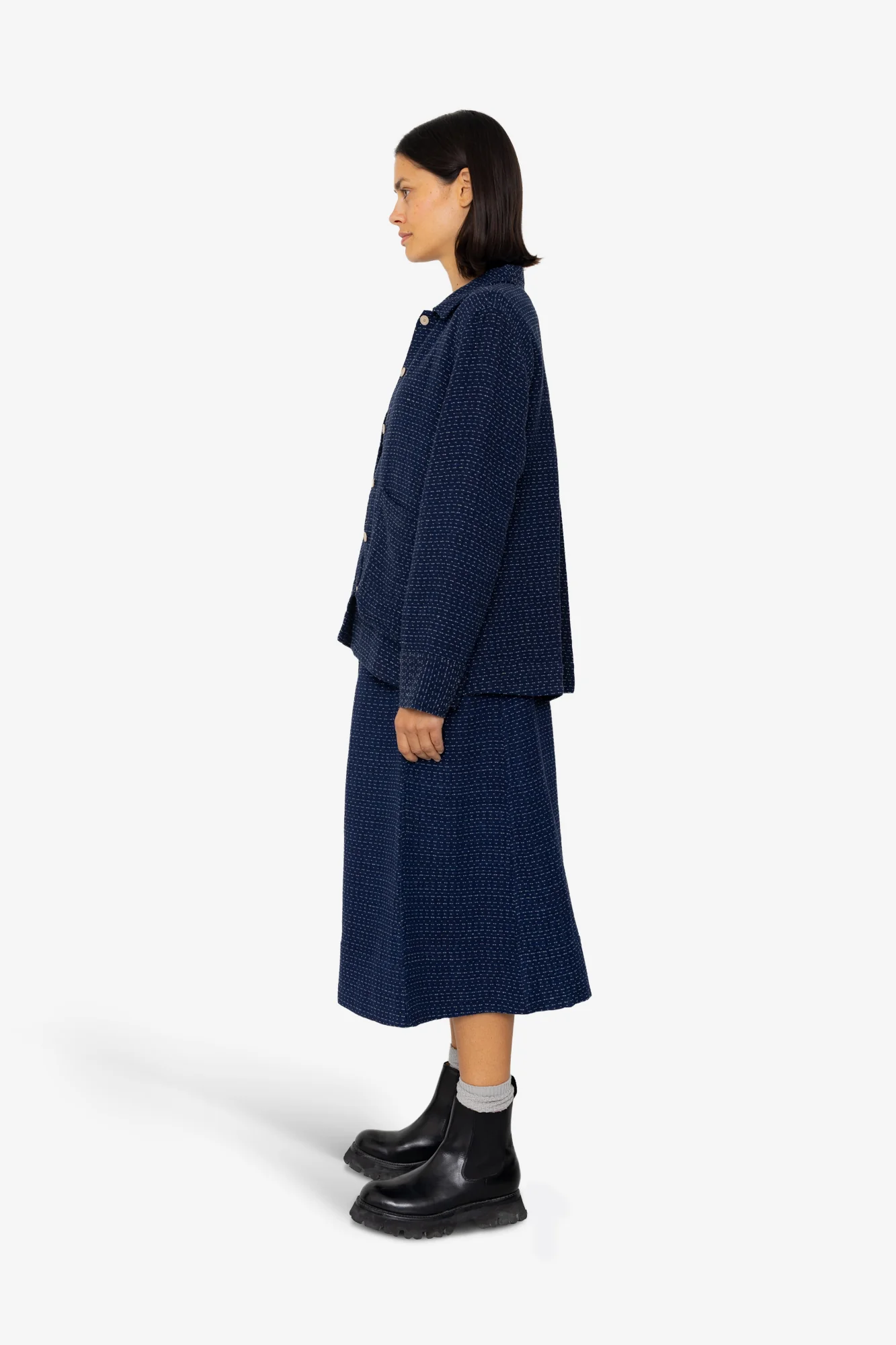 Pleated Shirt - Indigo Floatstitch - Image 3