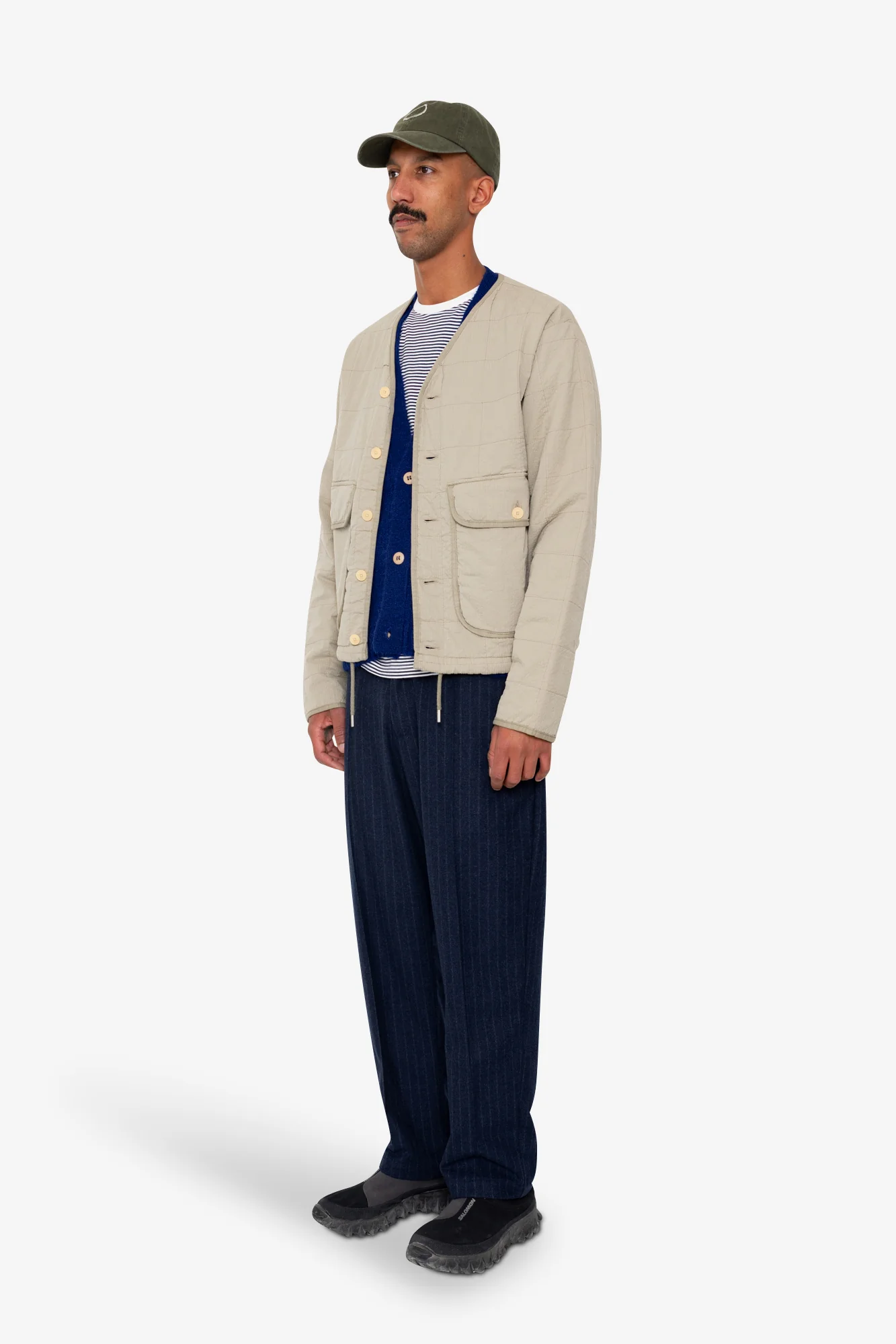 Quilted Liner Jacket - Smoke Grey Seersucker - Image 3