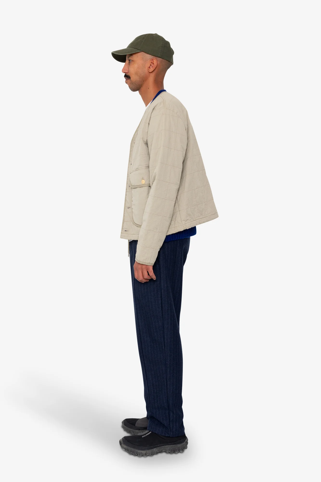 Quilted Liner Jacket - Smoke Grey Seersucker - Image 4