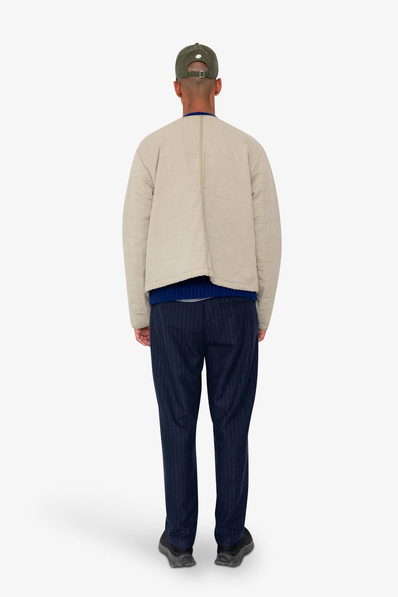 Quilted Liner Jacket - Smoke Grey Seersucker - Image 8