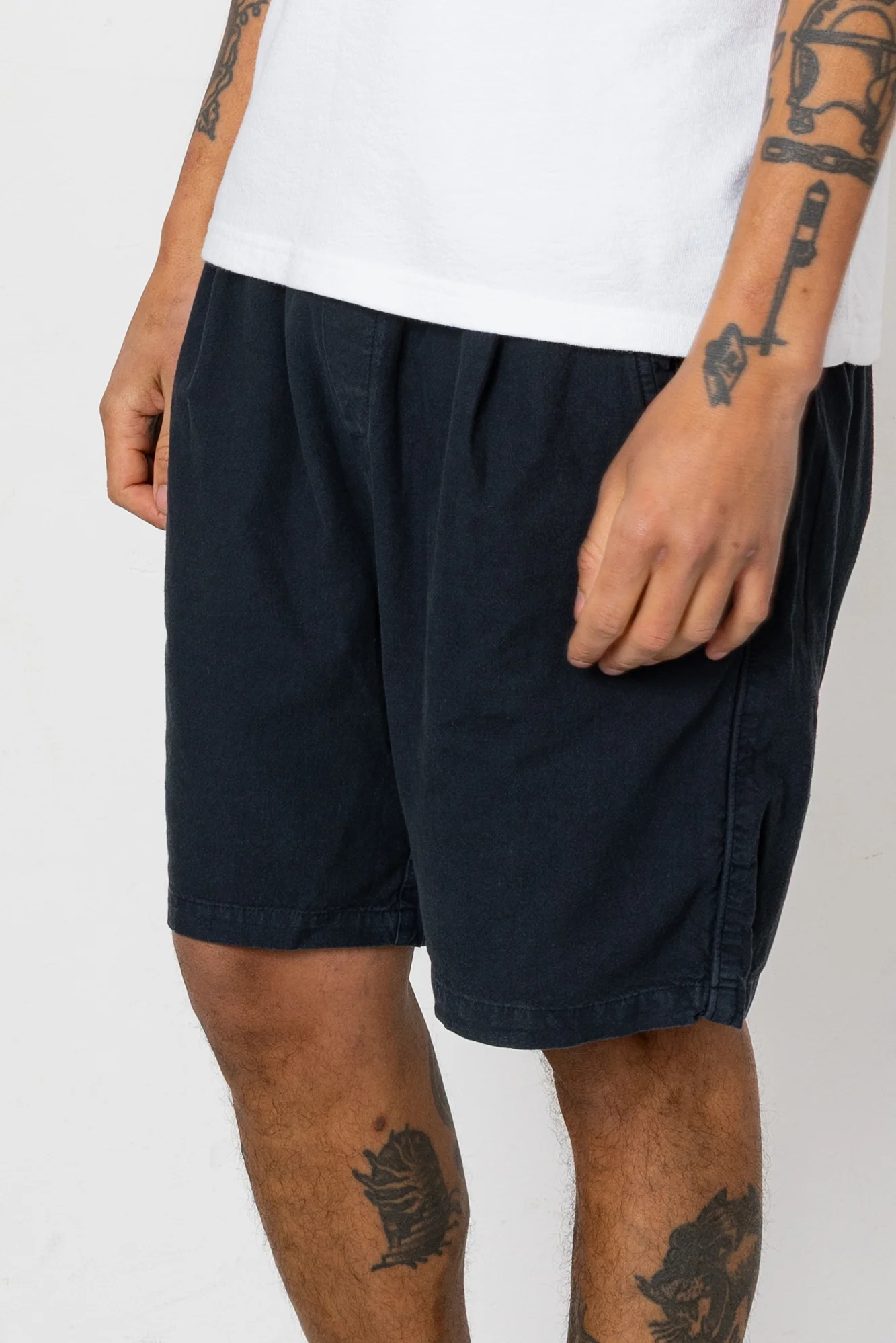 Relaxed Assembly Short - Black Cotton Linen - Image 4